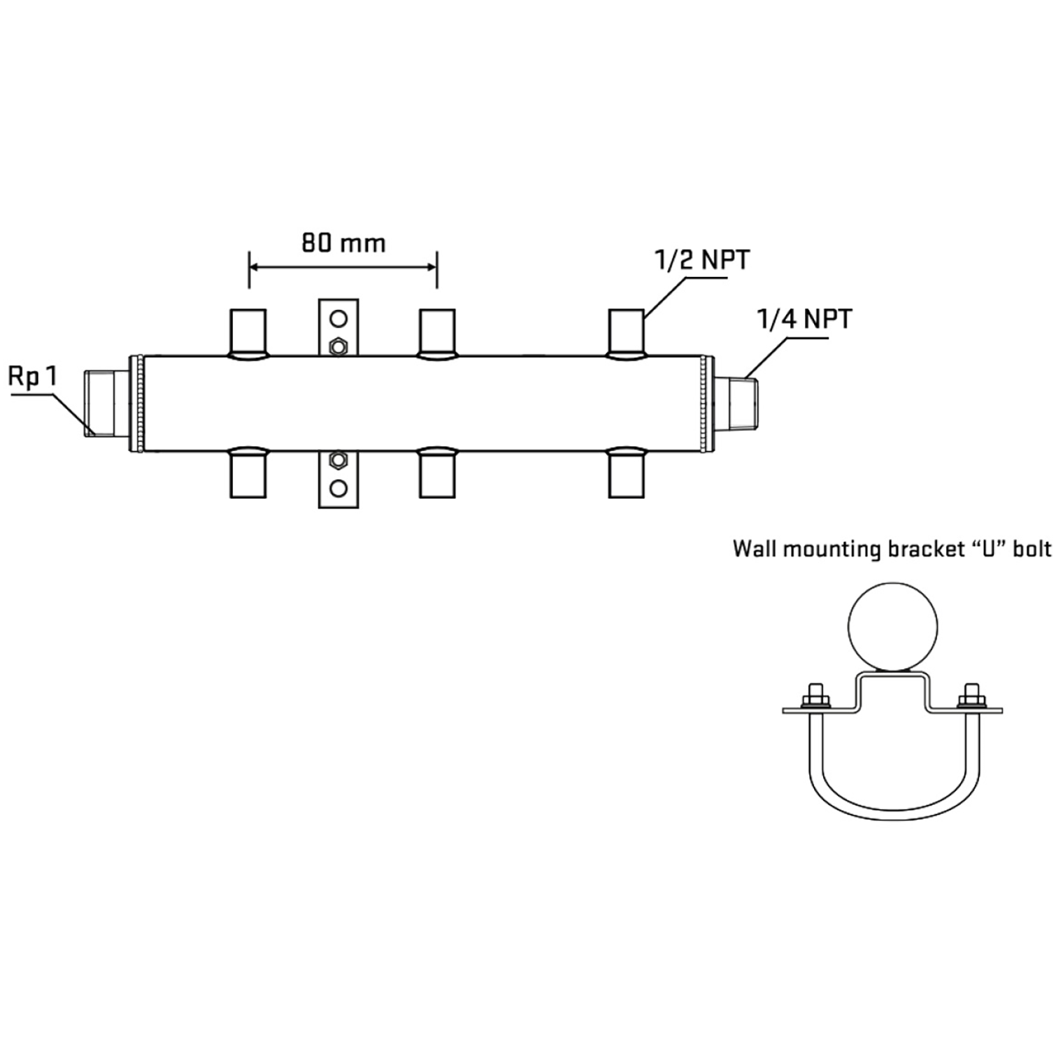 M506A060741 Manifolds Stainless Steel Double Sided