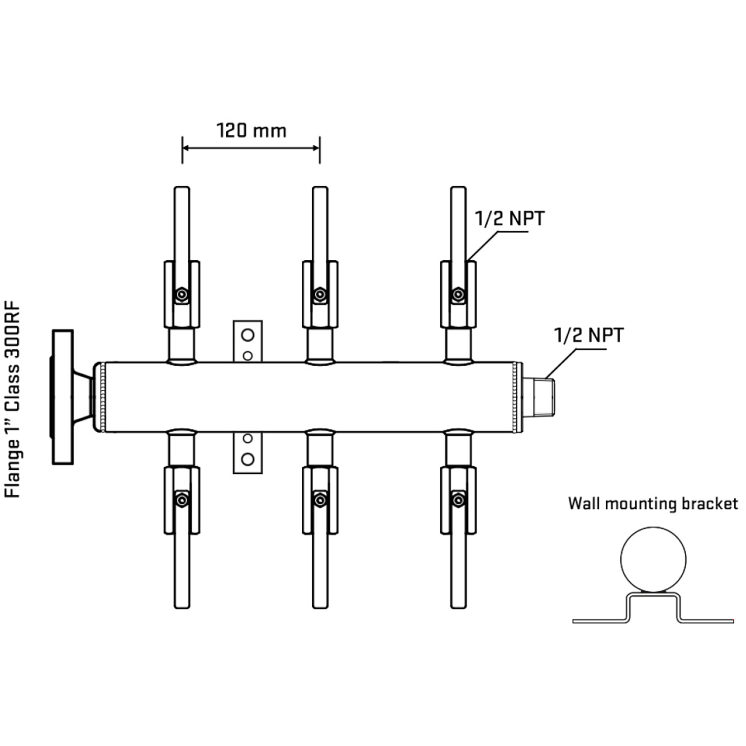 M506B080232 Manifolds Stainless Steel Double Sided