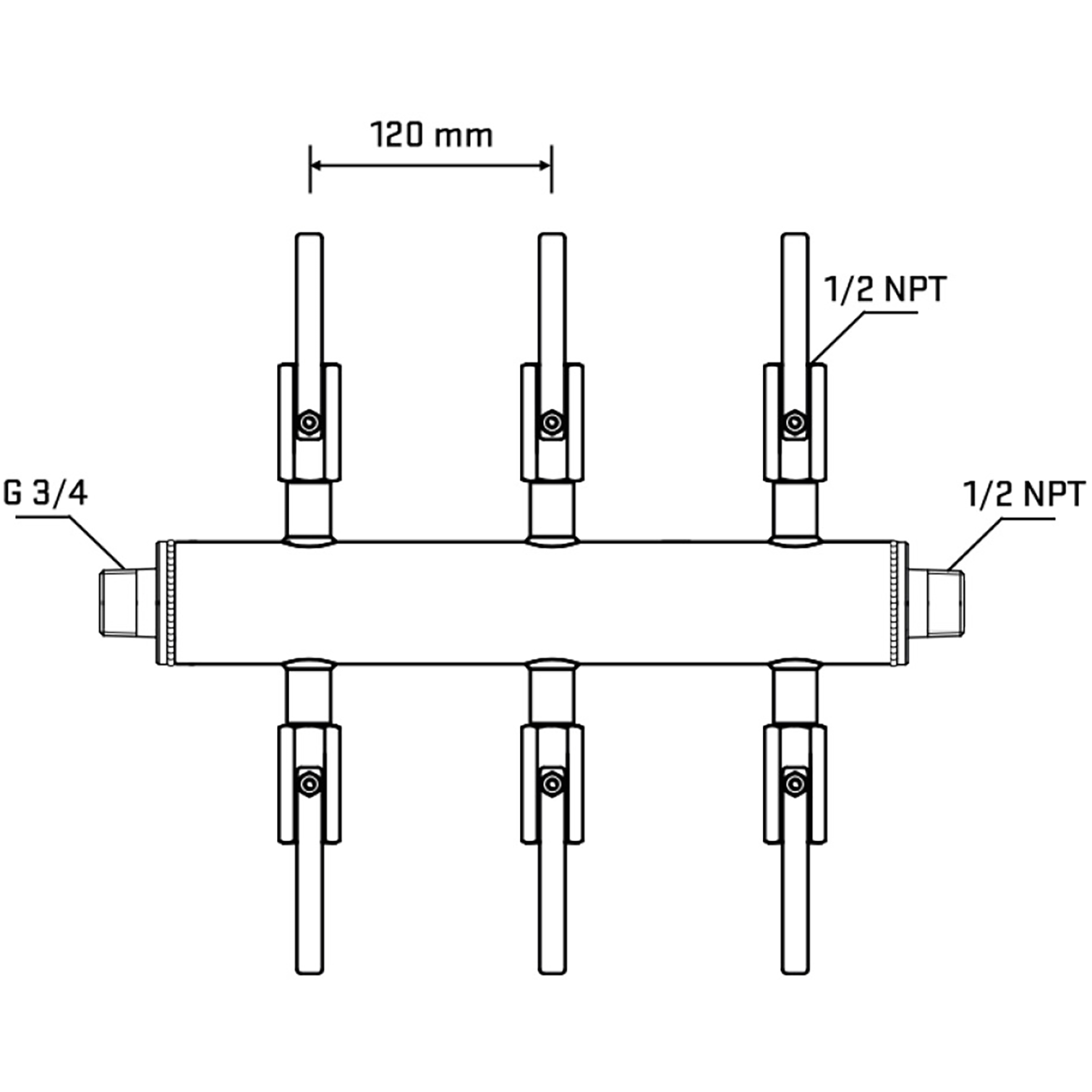 M506B080430 Manifolds Stainless Steel Double Sided