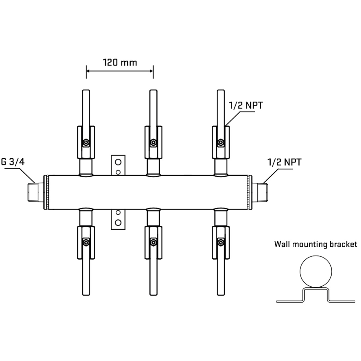 M506B080432 Manifolds Stainless Steel Double Sided