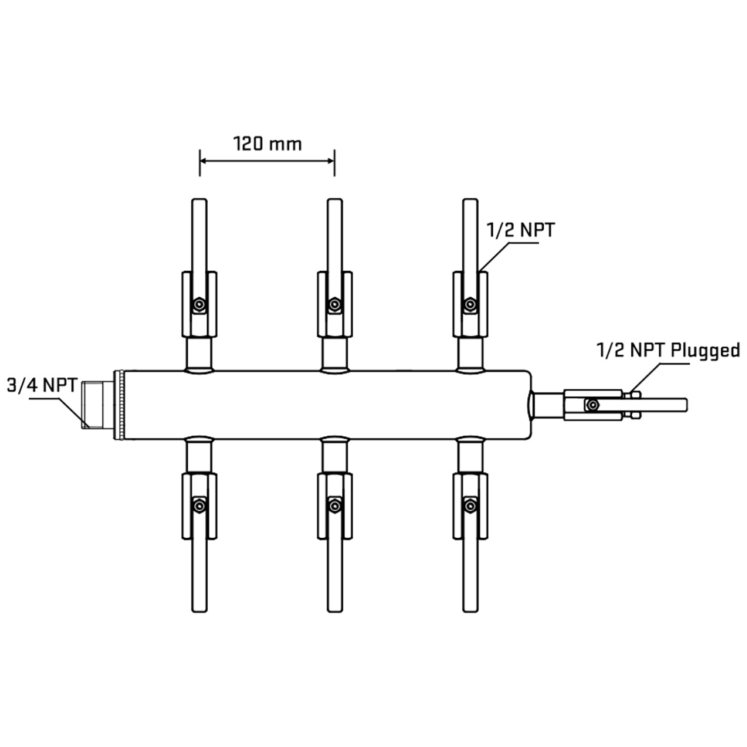 M506B081010 Manifolds Stainless Steel Double Sided