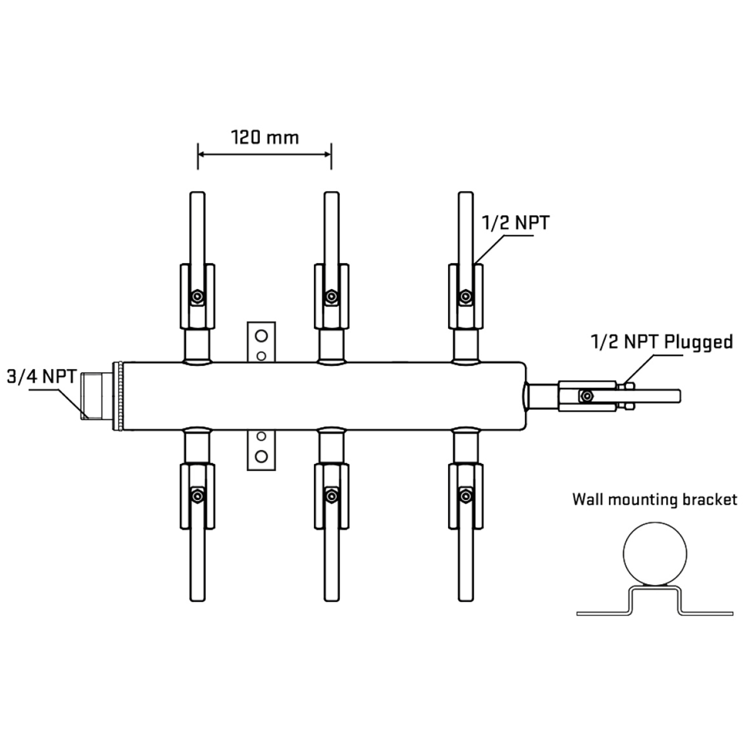 M506B081012 Manifolds Stainless Steel Double Sided