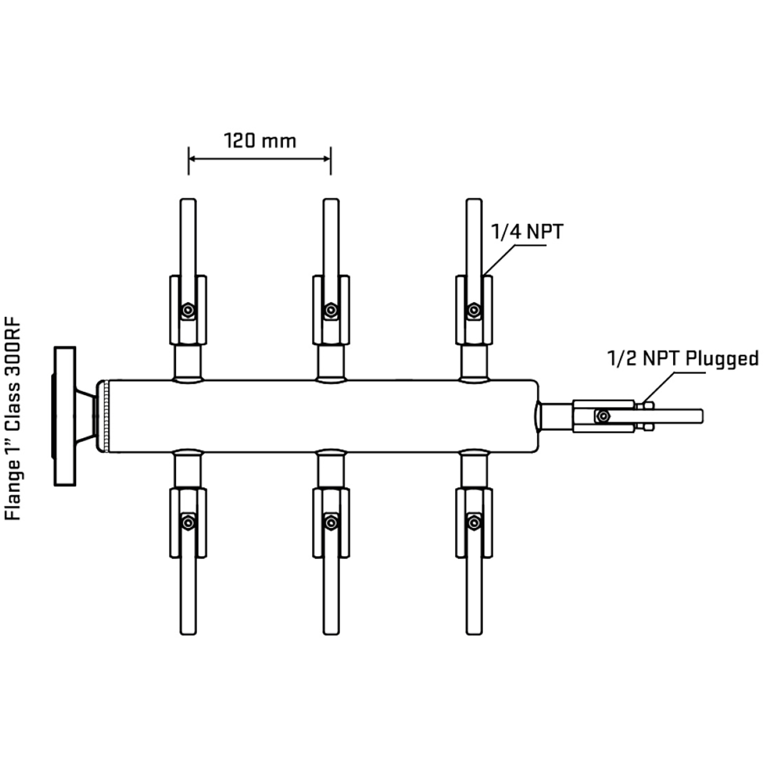 M506B090210 Manifolds Stainless Steel Double Sided