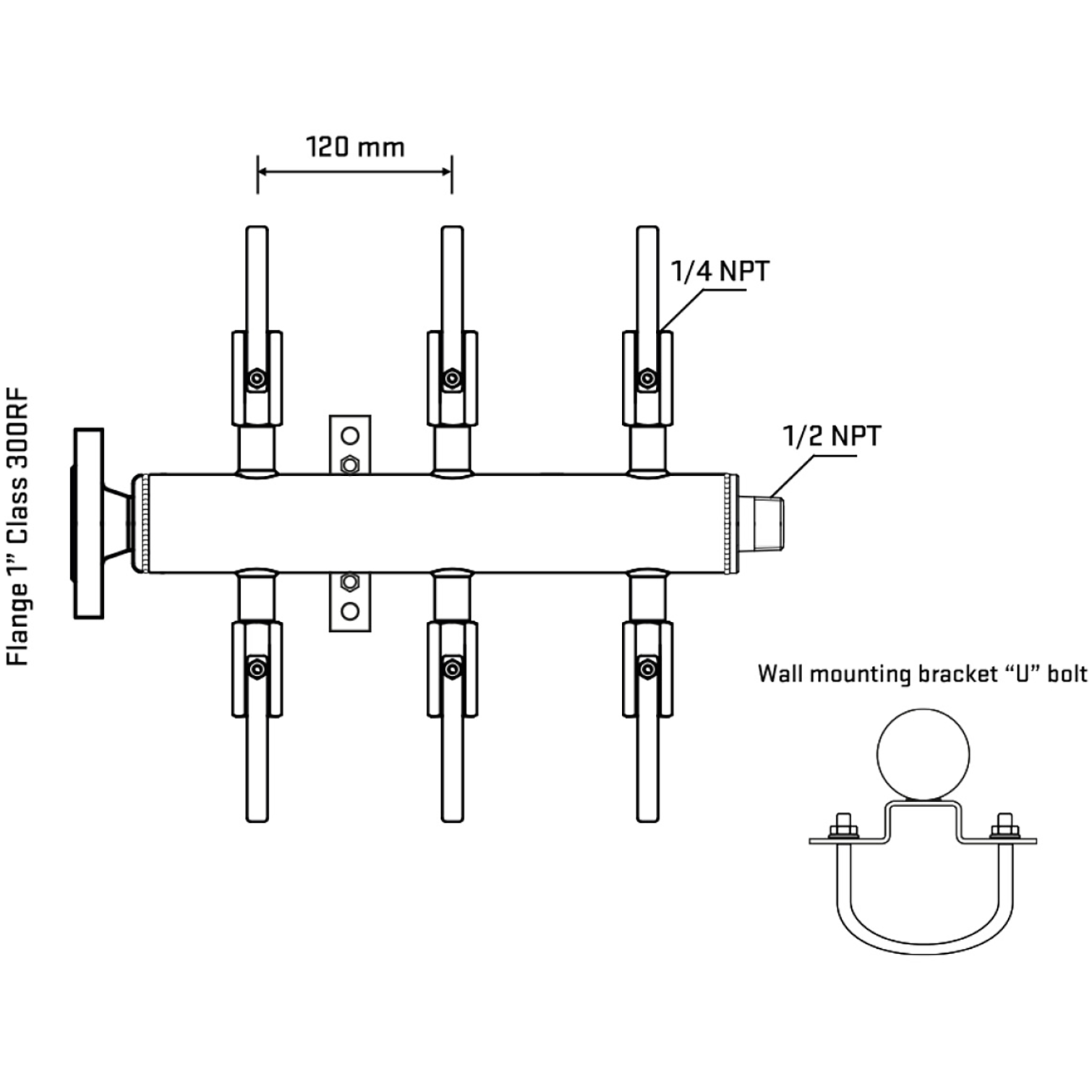 M506B090231 Manifolds Stainless Steel Double Sided