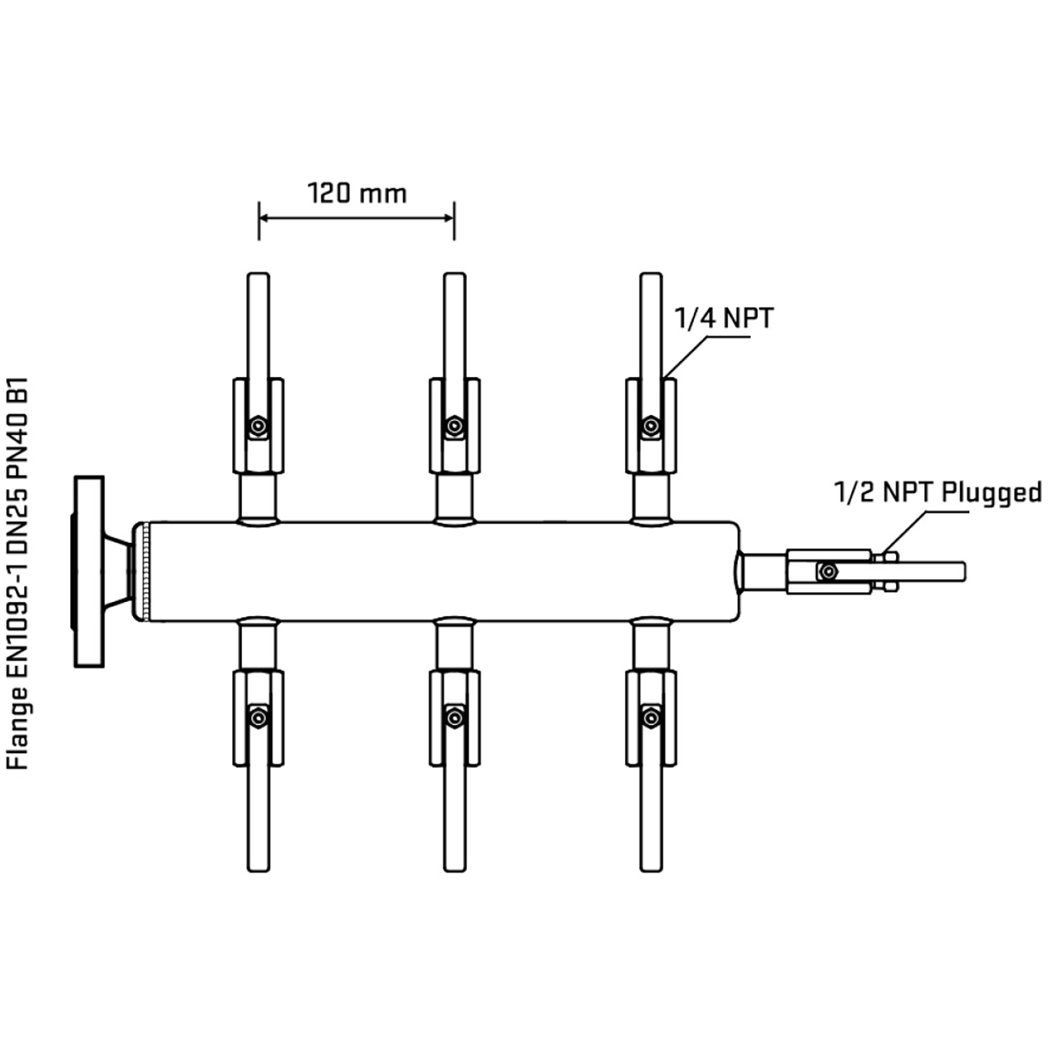 M506B090310 Manifolds Stainless Steel Double Sided