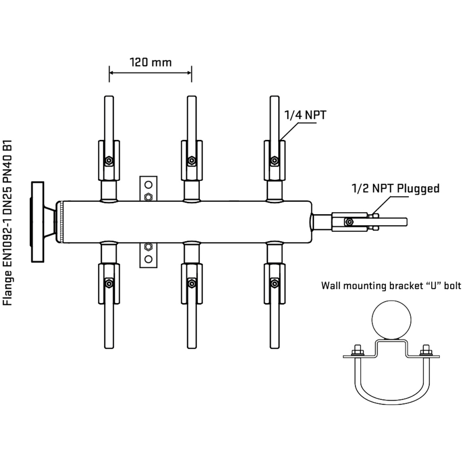 M506B090311 Manifolds Stainless Steel Double Sided