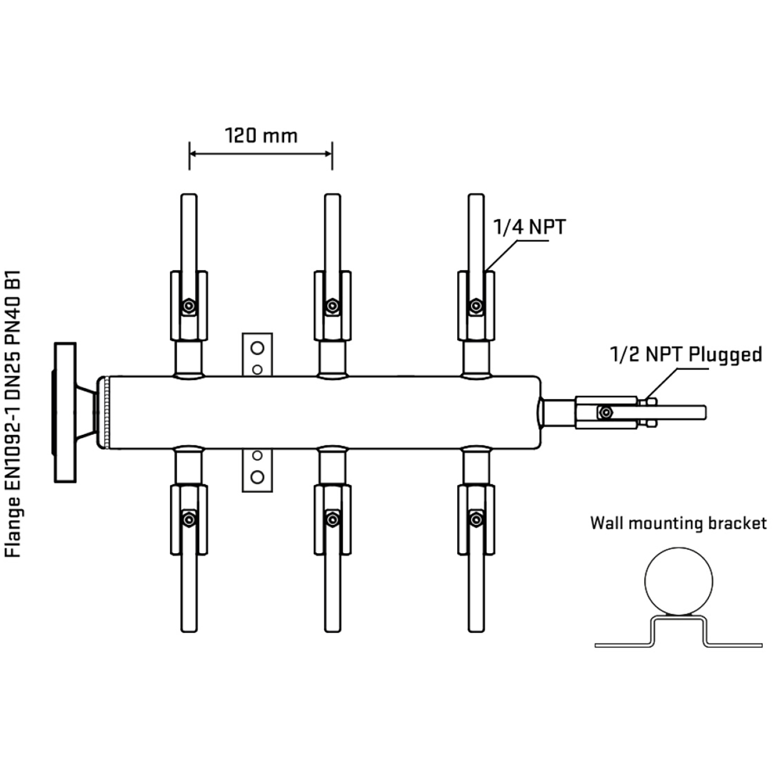 M506B090312 Manifolds Stainless Steel Double Sided