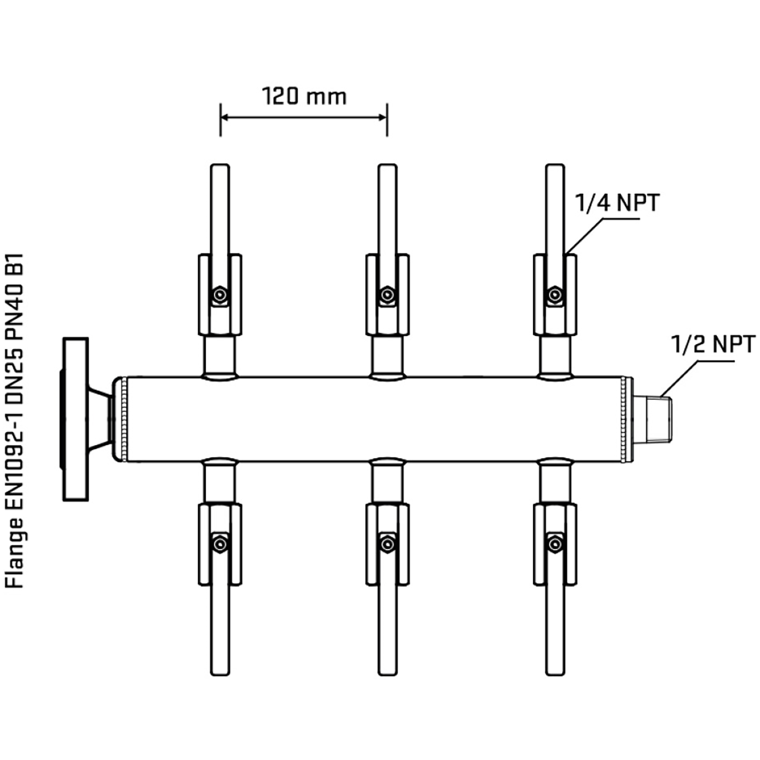 M506B090330 Manifolds Stainless Steel Double Sided