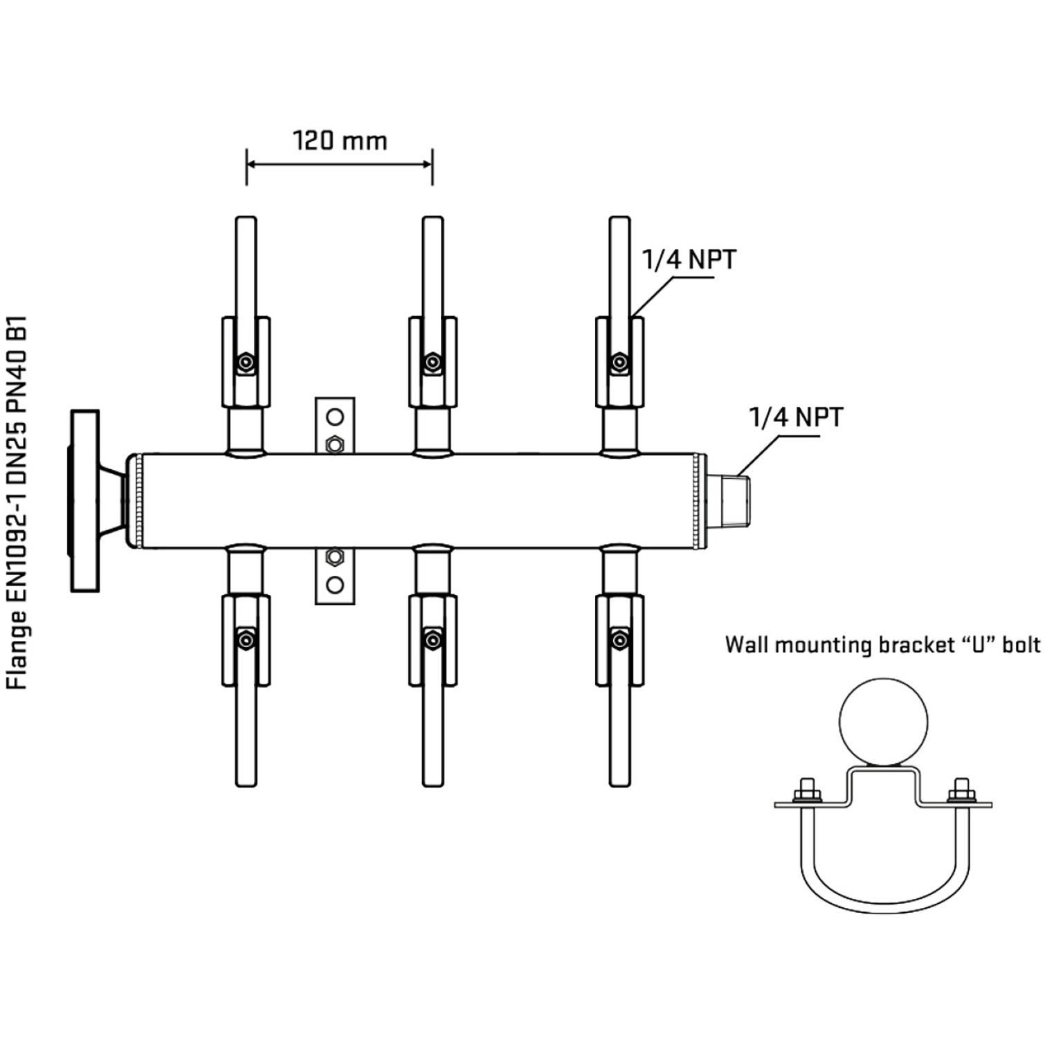 M506B090341 Manifolds Stainless Steel Double Sided