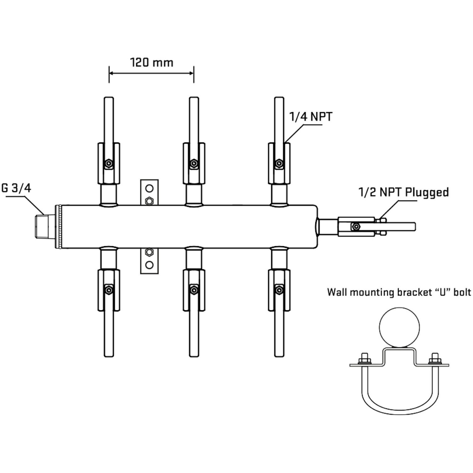 M506B090411 Manifolds Stainless Steel Double Sided