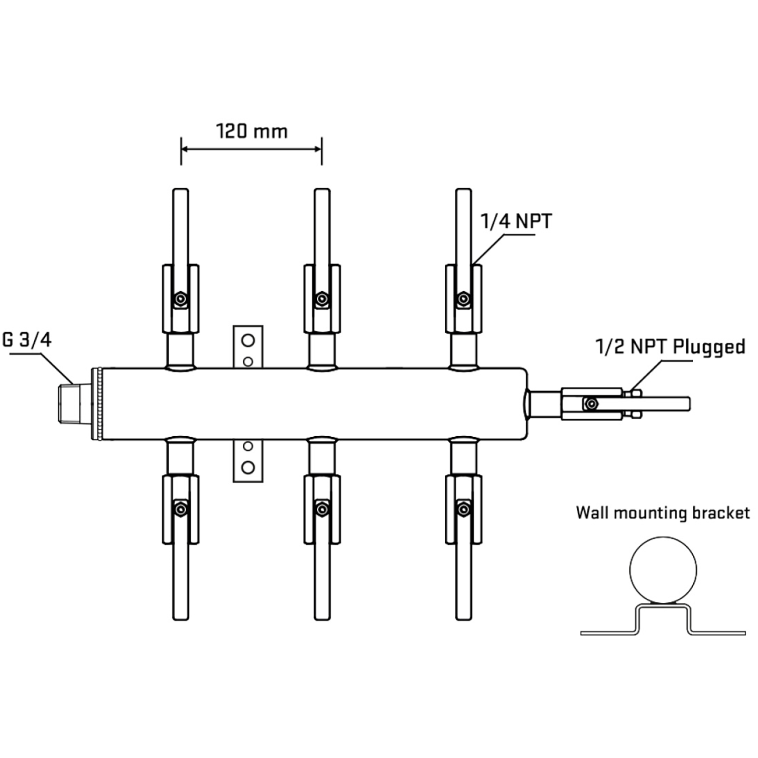 M506B090412 Manifolds Stainless Steel Double Sided