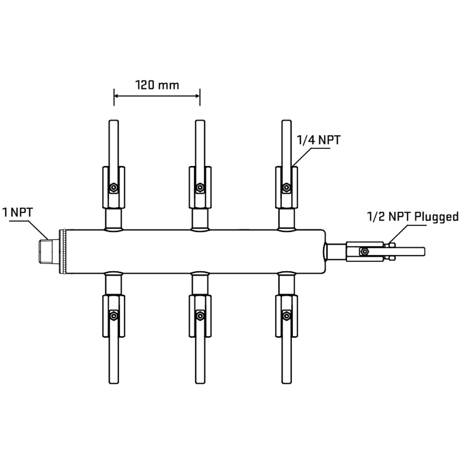 M506B090910 Manifolds Stainless Steel Double Sided