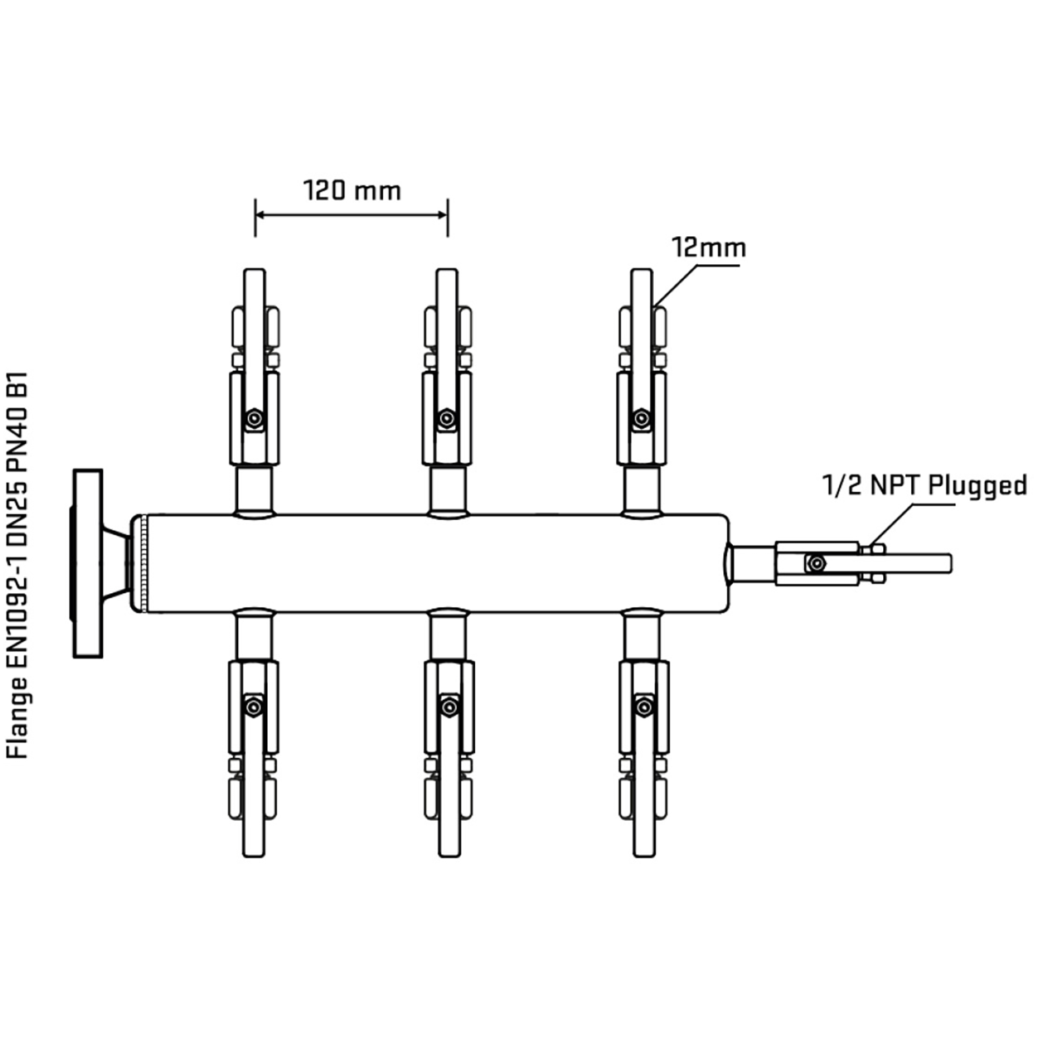 M506B100310 Manifolds Stainless Steel Double Sided