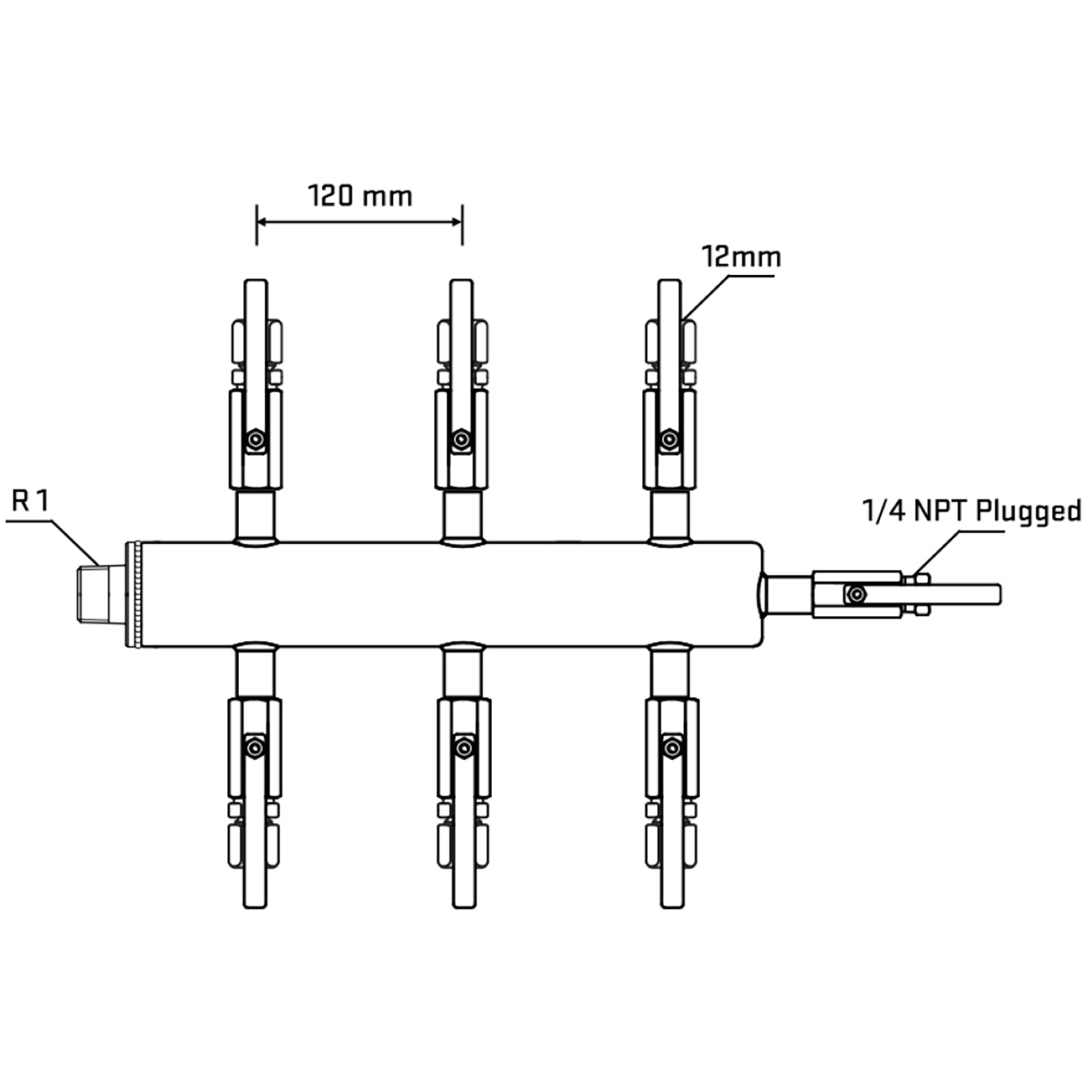 M506B100520 Manifolds Stainless Steel Double Sided