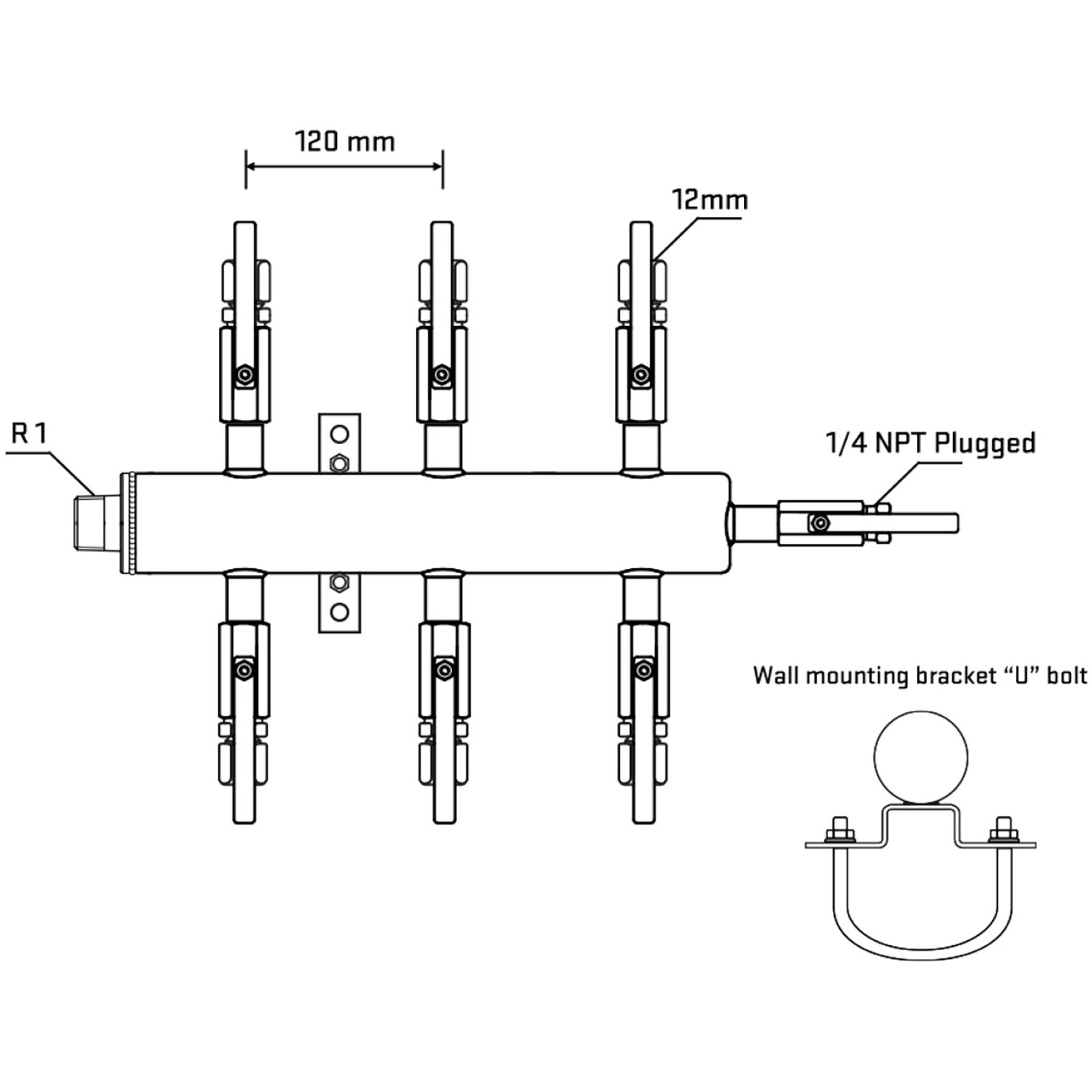 M506B100521 Manifolds Stainless Steel Double Sided