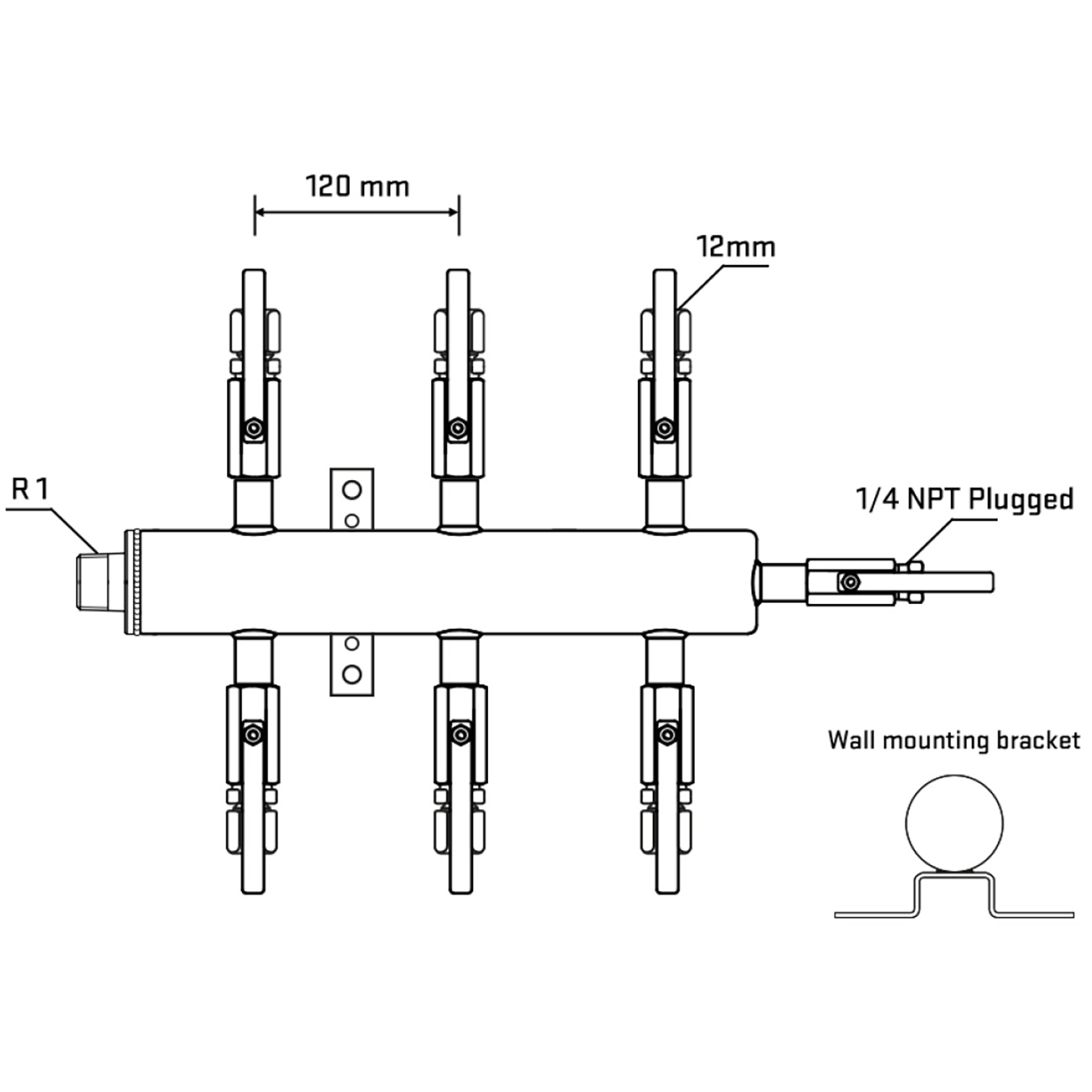 M506B100522 Manifolds Stainless Steel Double Sided