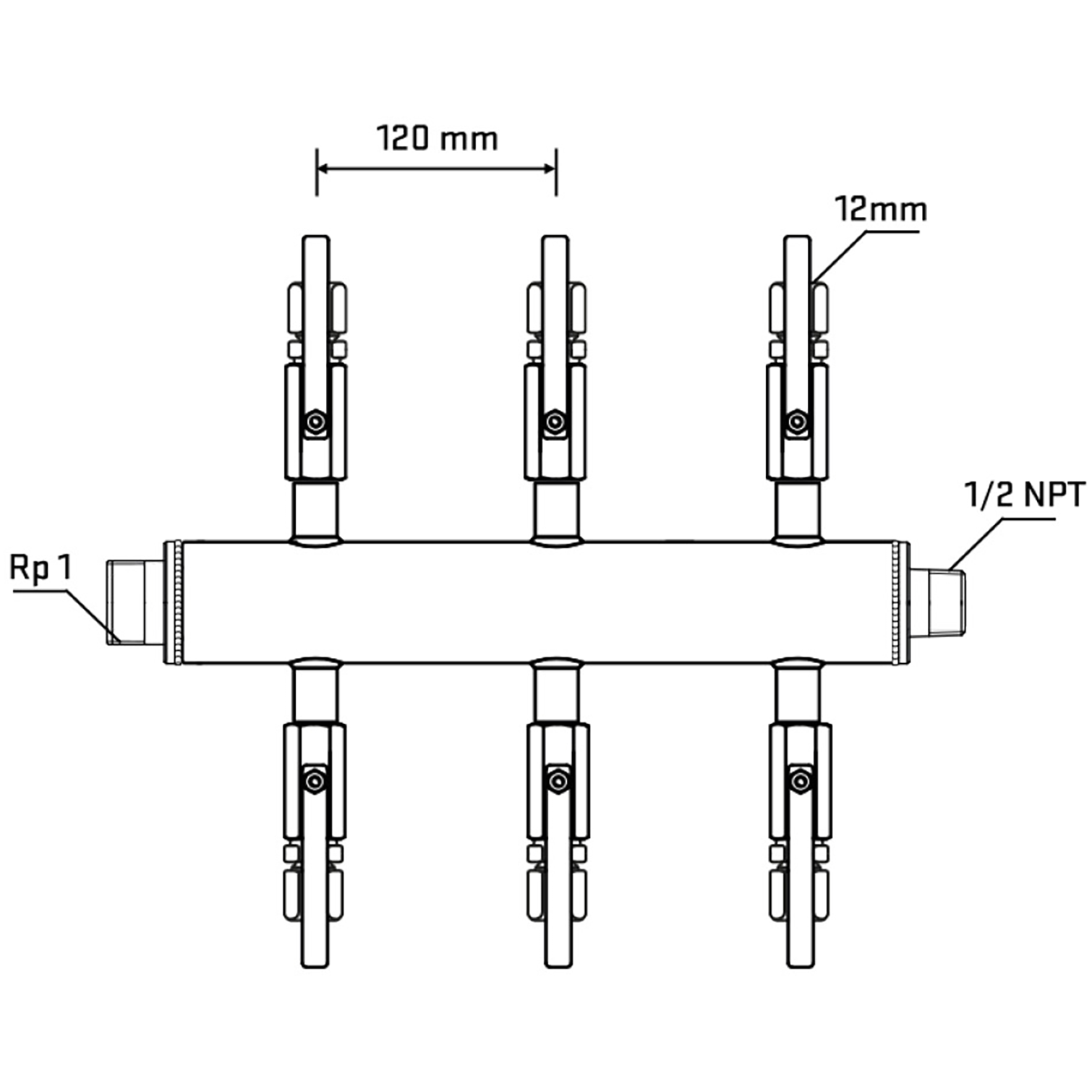 M506B110730 Manifolds Stainless Steel Double Sided