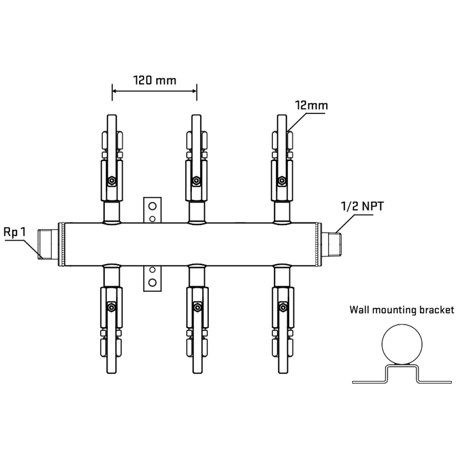 M506B110732 Manifolds Stainless Steel Double Sided