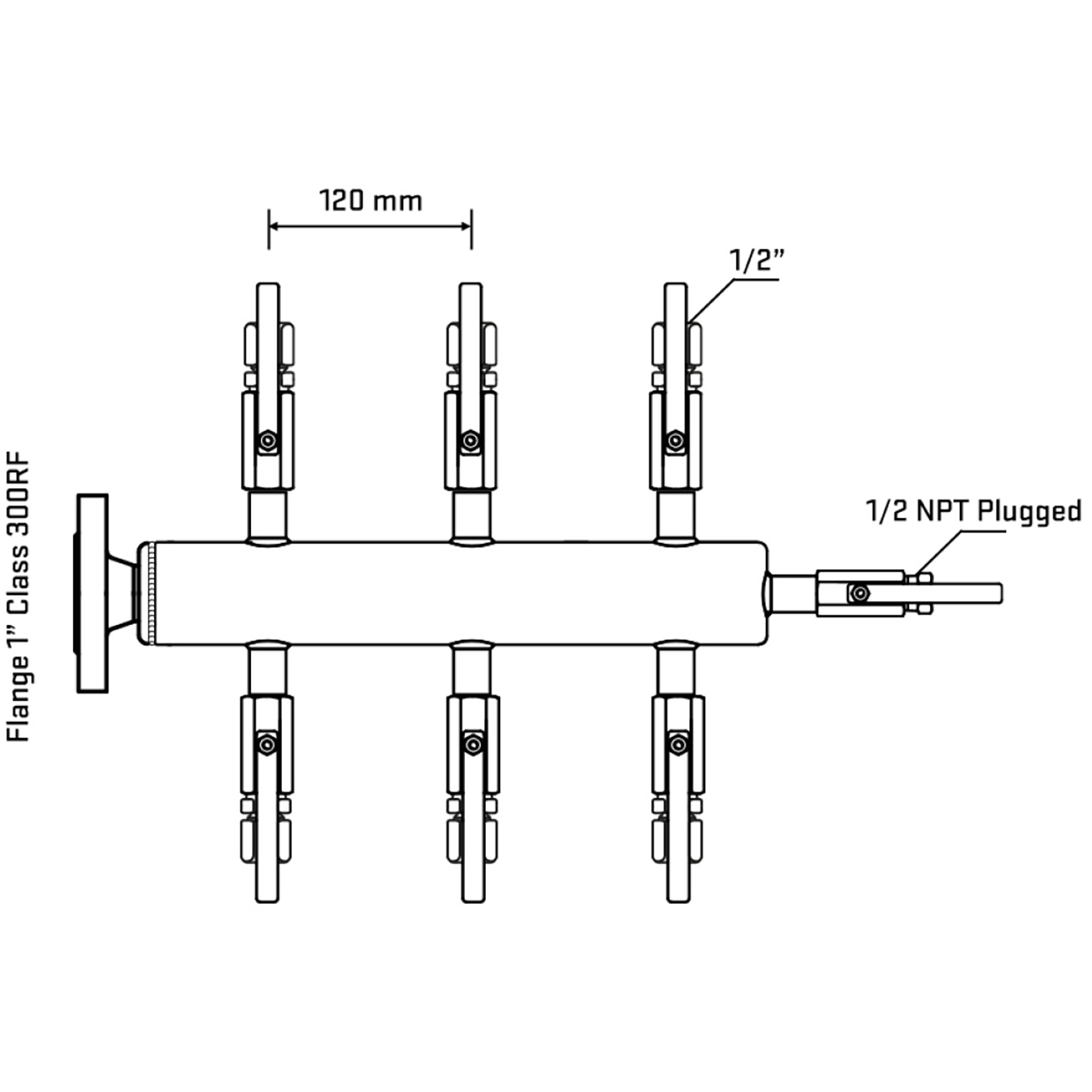 M506B120210 Manifolds Stainless Steel Double Sided