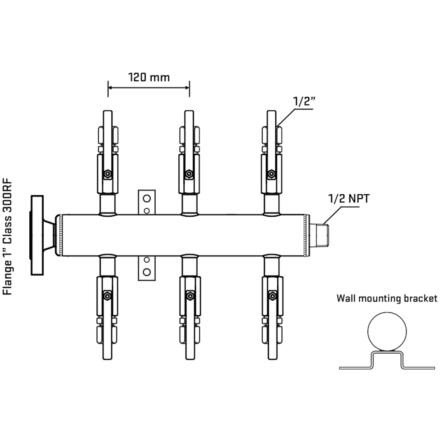 M506B120232 Manifolds Stainless Steel Double Sided