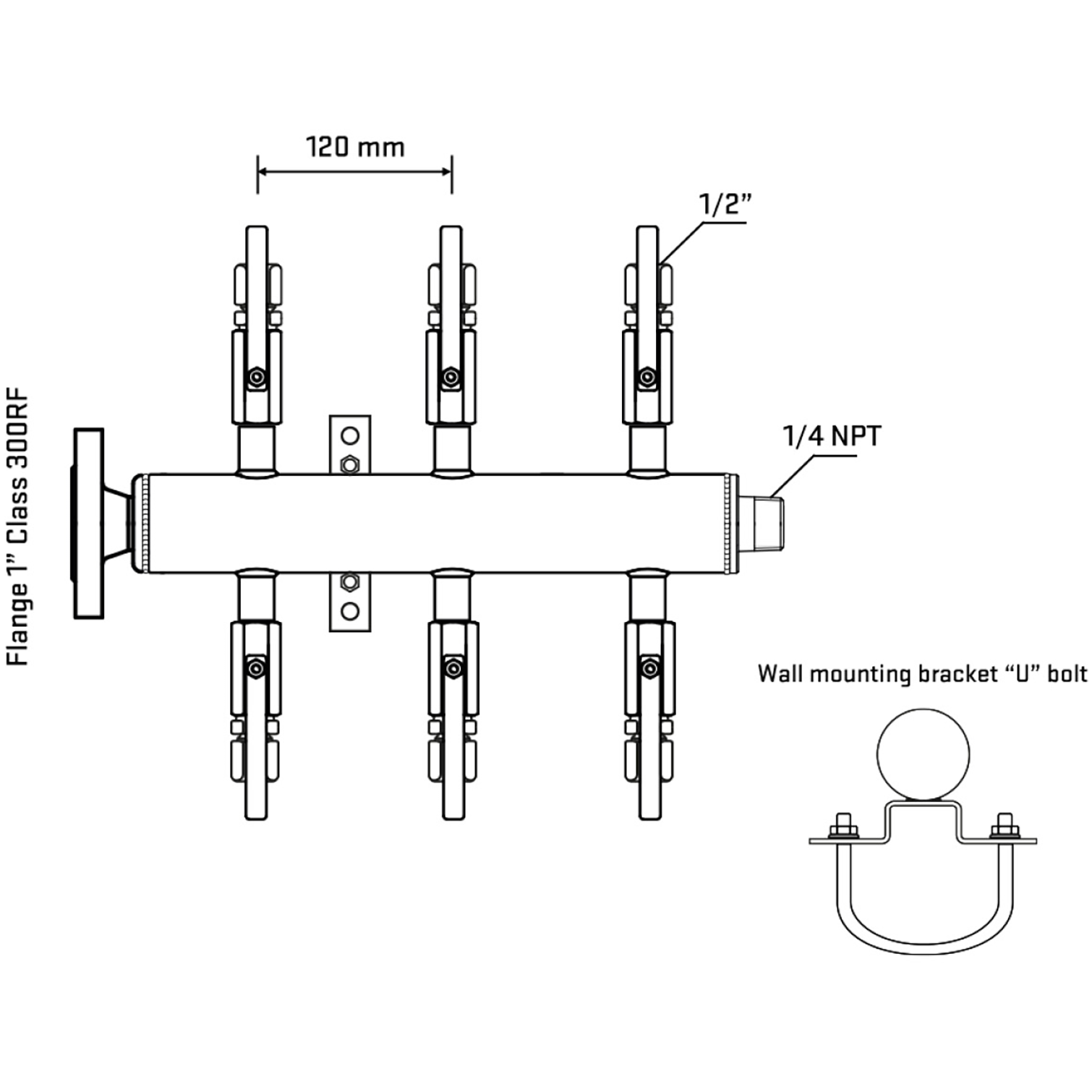 M506B120241 Manifolds Stainless Steel Double Sided