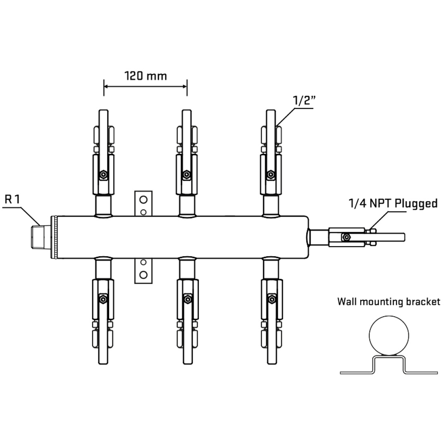 M506B120522 Manifolds Stainless Steel Double Sided