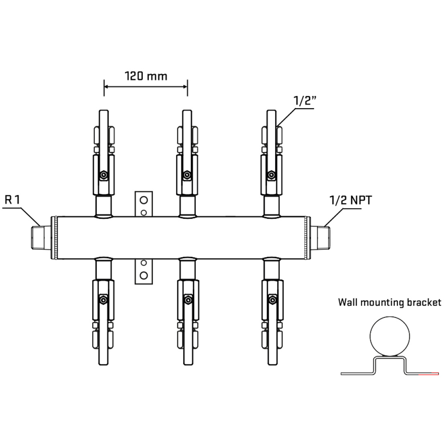 M506B120532 Manifolds Stainless Steel Double Sided