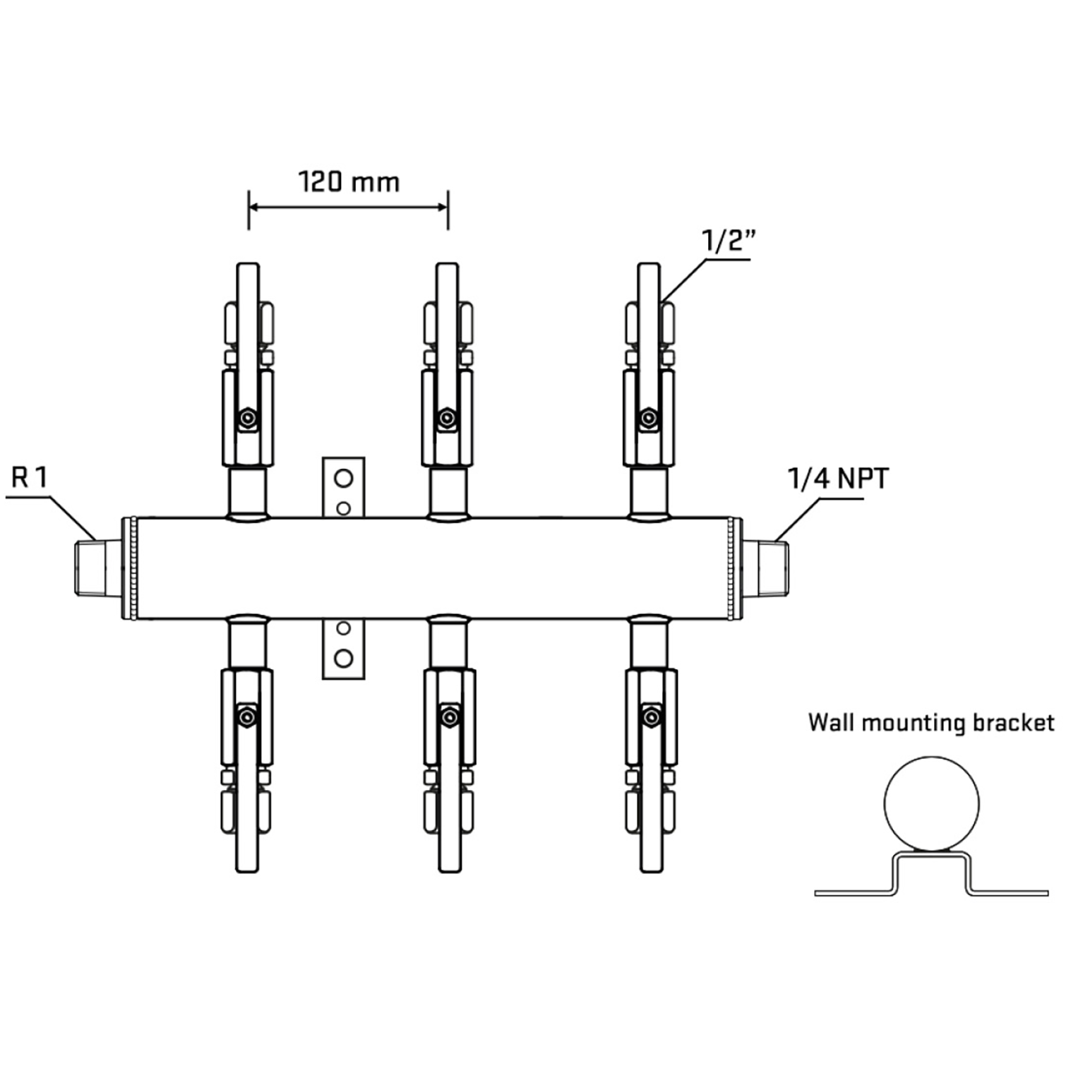 M506B120542 Manifolds Stainless Steel Double Sided