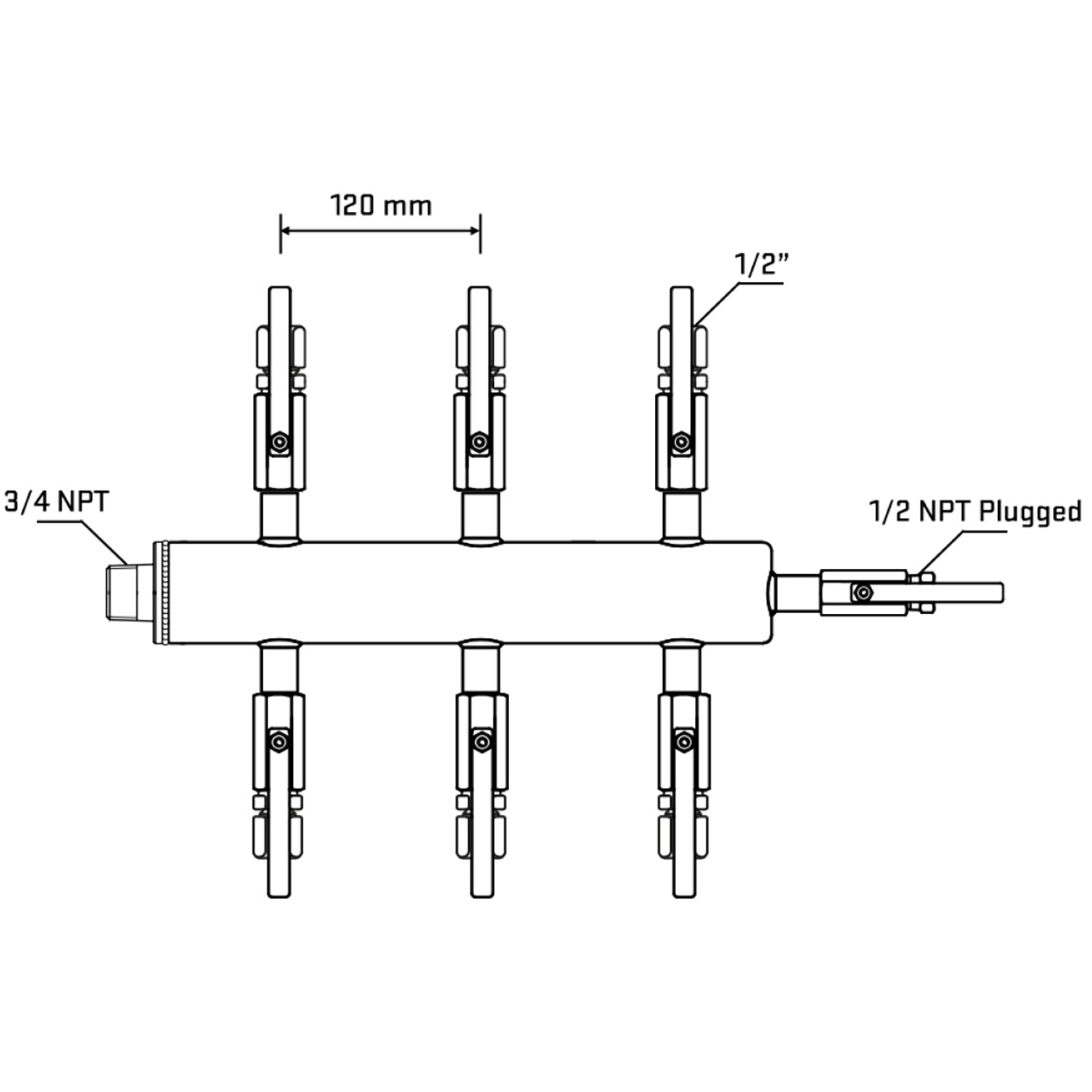 M506B120810 Manifolds Stainless Steel Double Sided