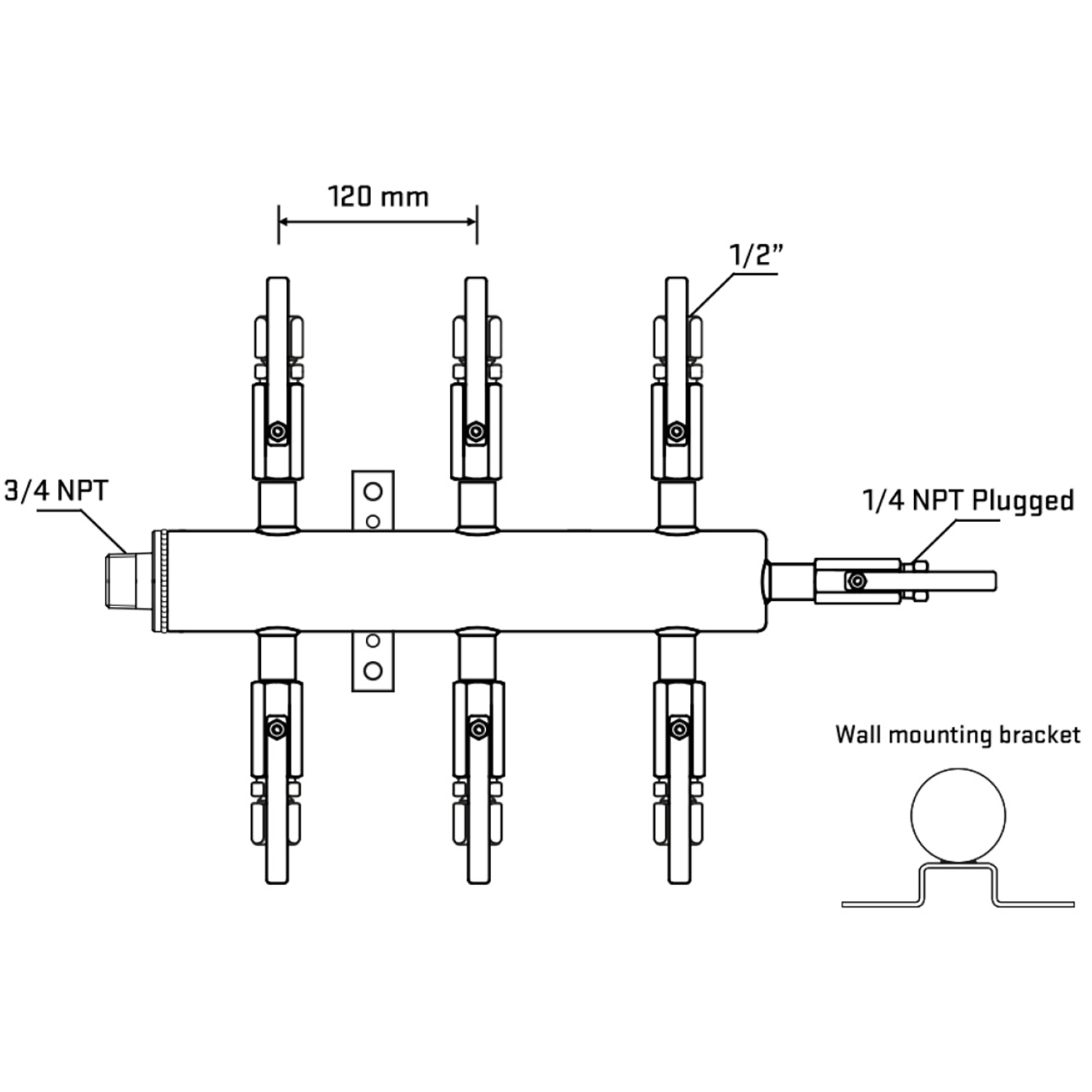 M506B120822 Manifolds Stainless Steel Double Sided
