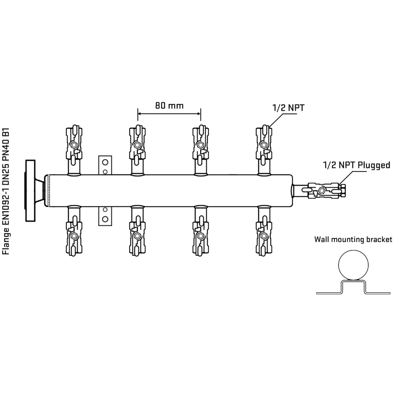 M508A010312 Manifolds Stainless Steel Double Sided