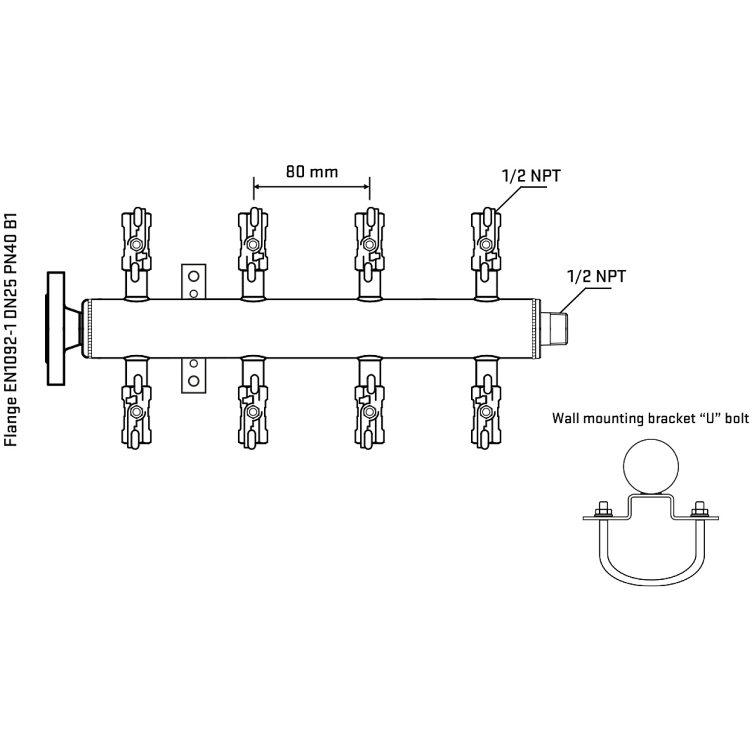 M508A010331 Manifolds Stainless Steel Double Sided