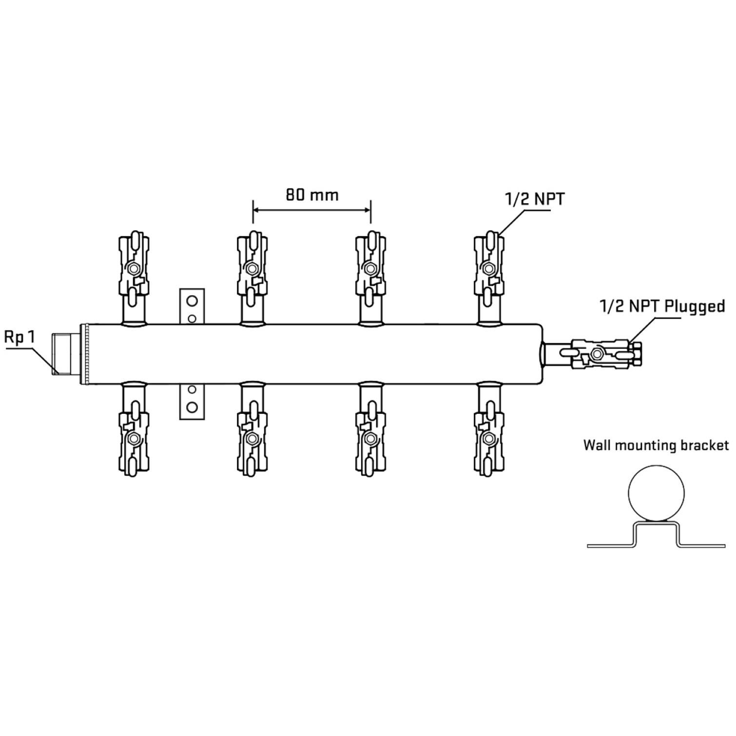 M508A010712 Manifolds Stainless Steel Double Sided