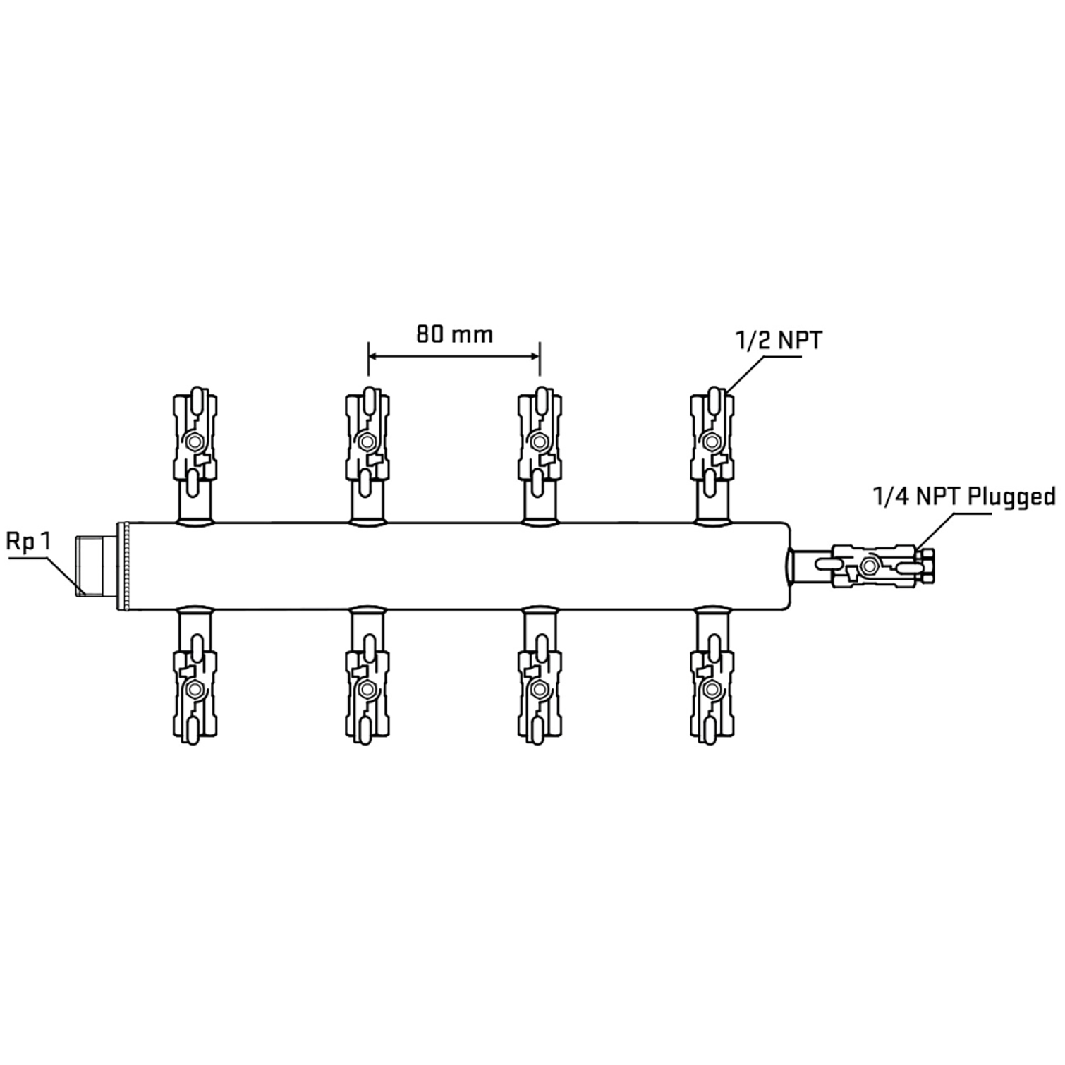 M508A010720 Manifolds Stainless Steel Double Sided