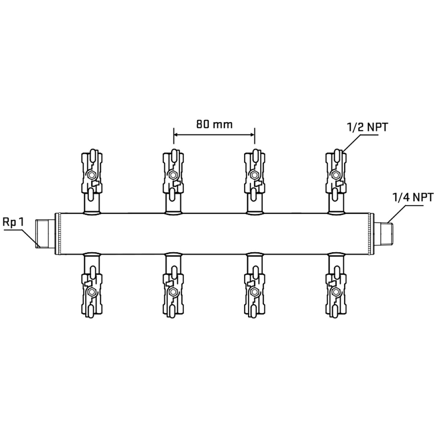 M508A010740 Manifolds Stainless Steel Double Sided