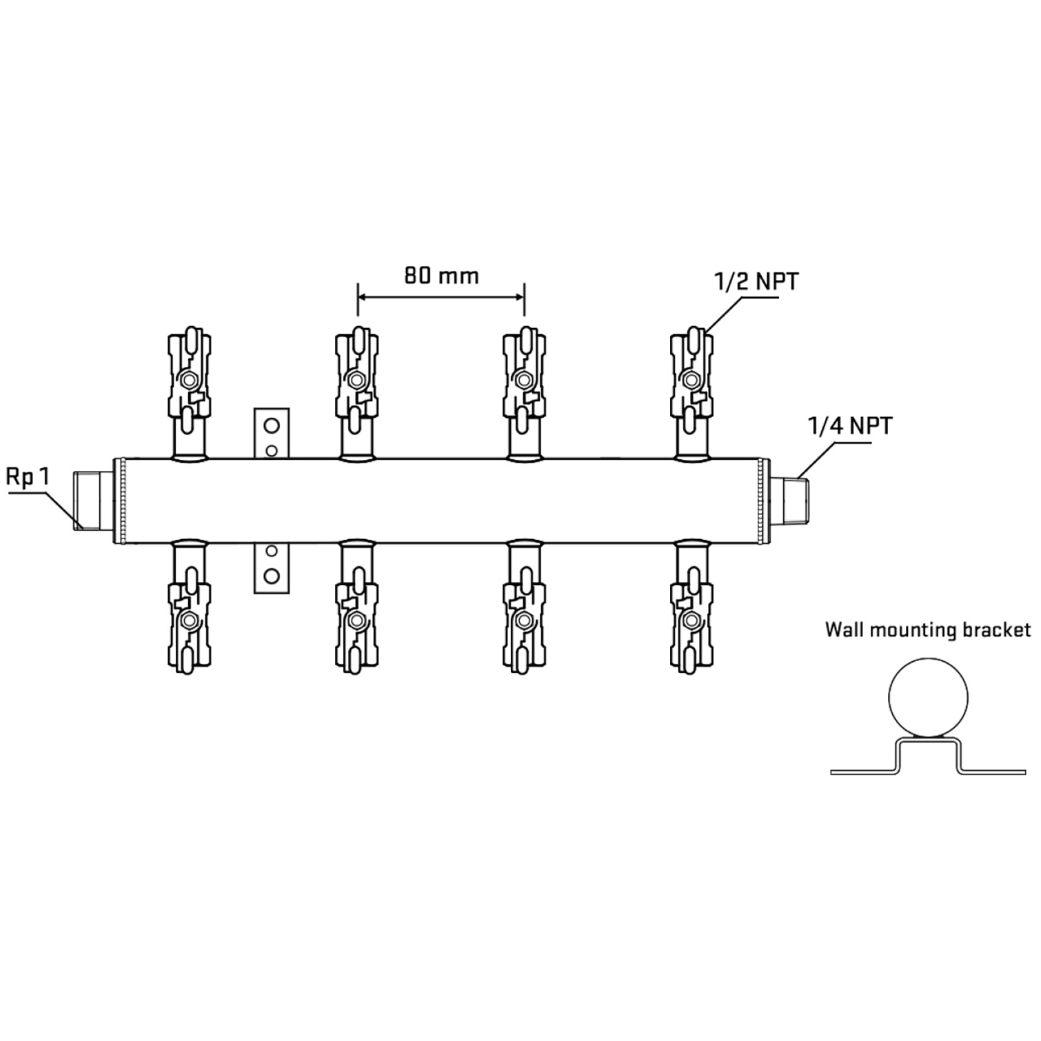 M508A010742 Manifolds Stainless Steel Double Sided