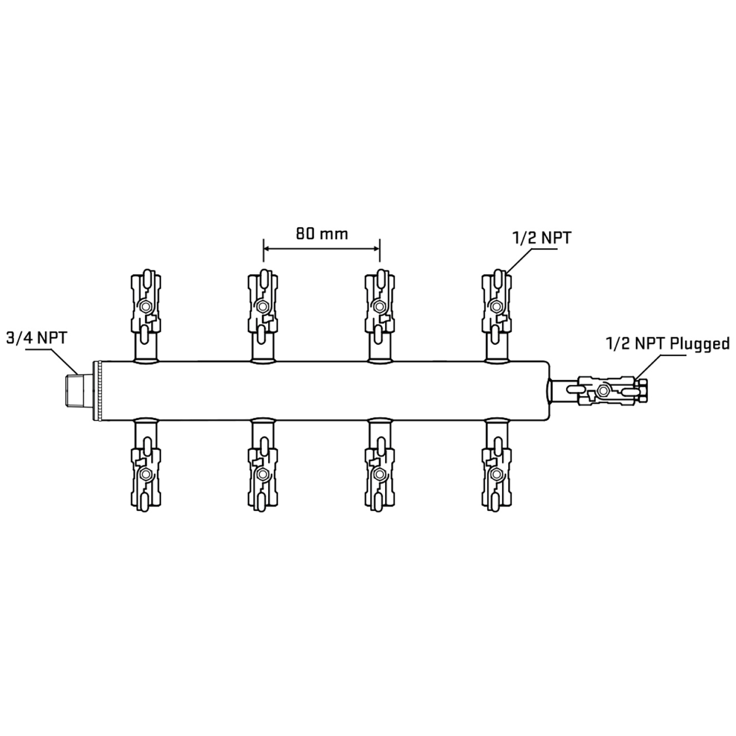M508A010810 Manifolds Stainless Steel Double Sided