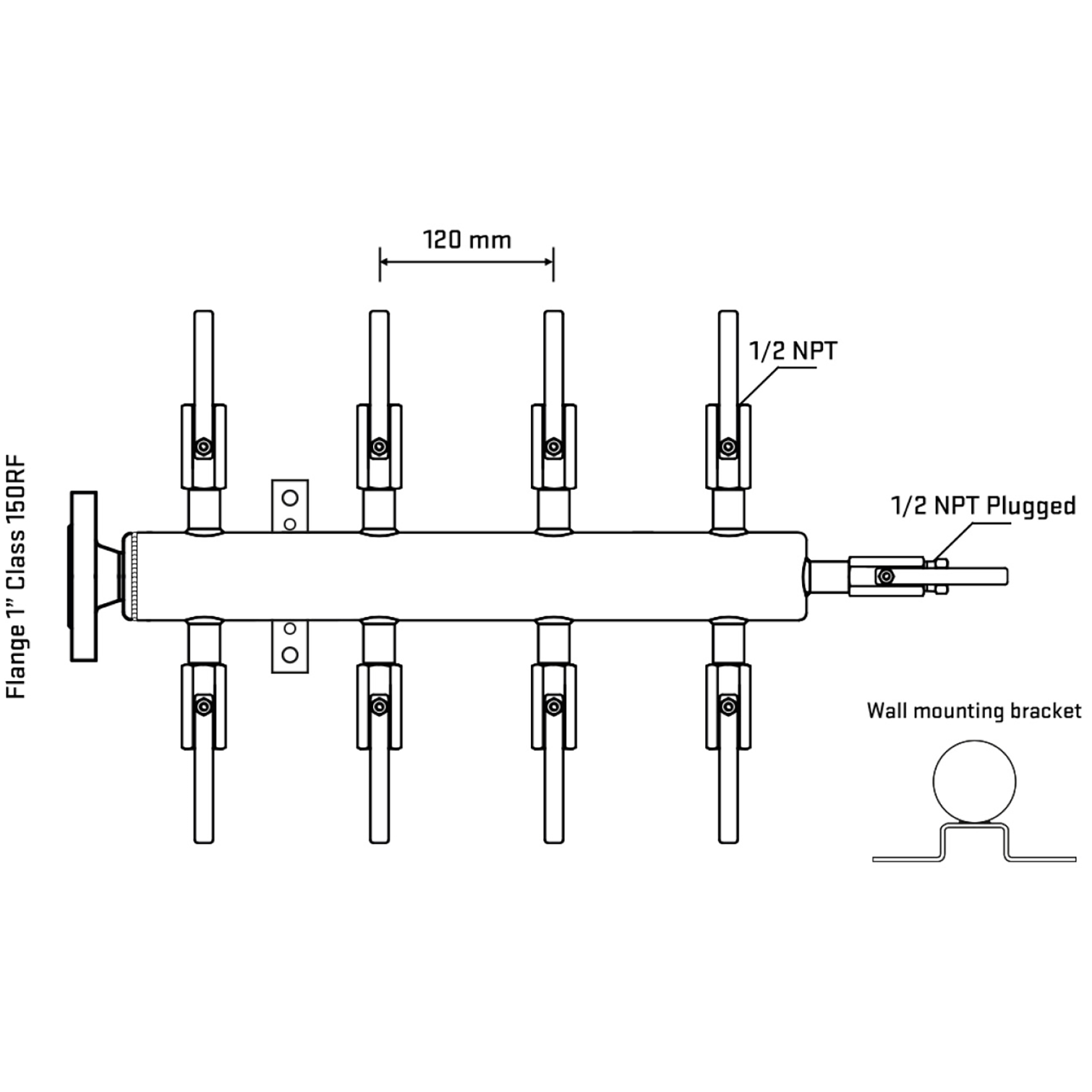 M508B080112 Manifolds Stainless Steel Double Sided