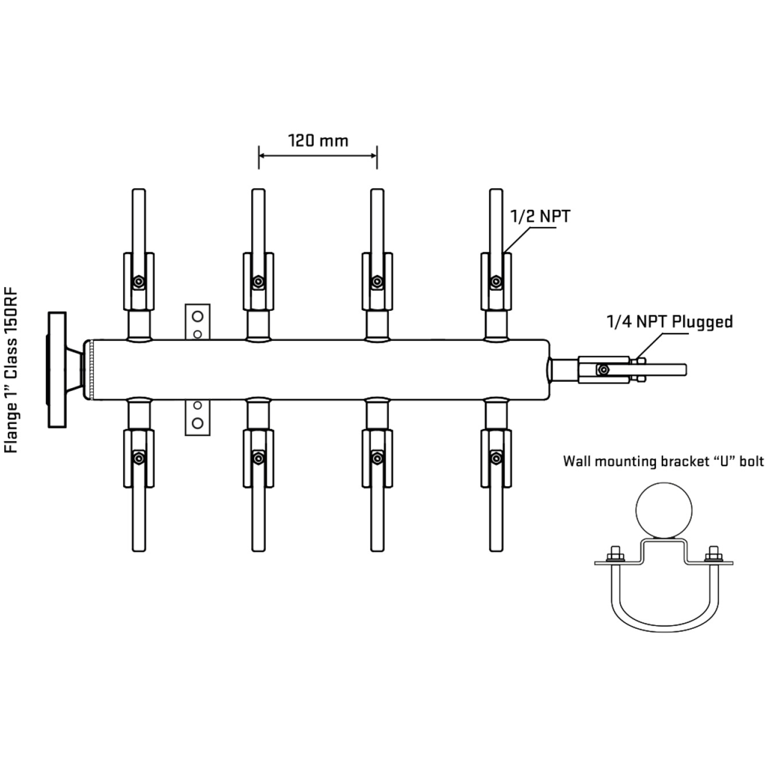 M508B080121 Manifolds Stainless Steel Double Sided