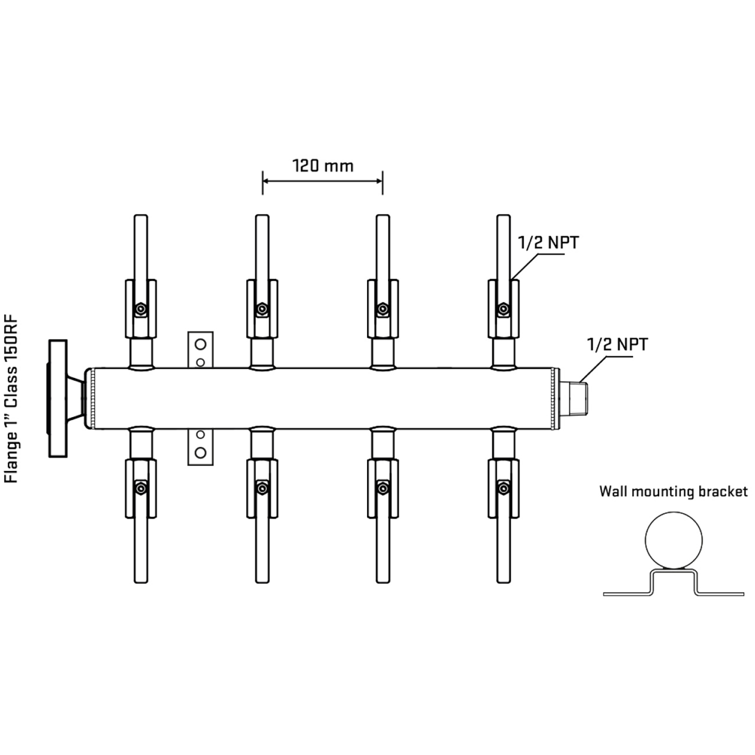 M508B080132 Manifolds Stainless Steel Double Sided