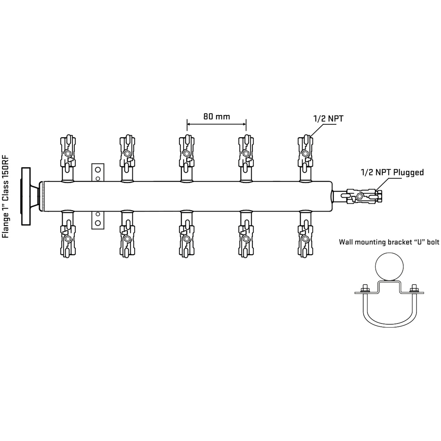 M510A010111 Manifolds Stainless Steel Double Sided