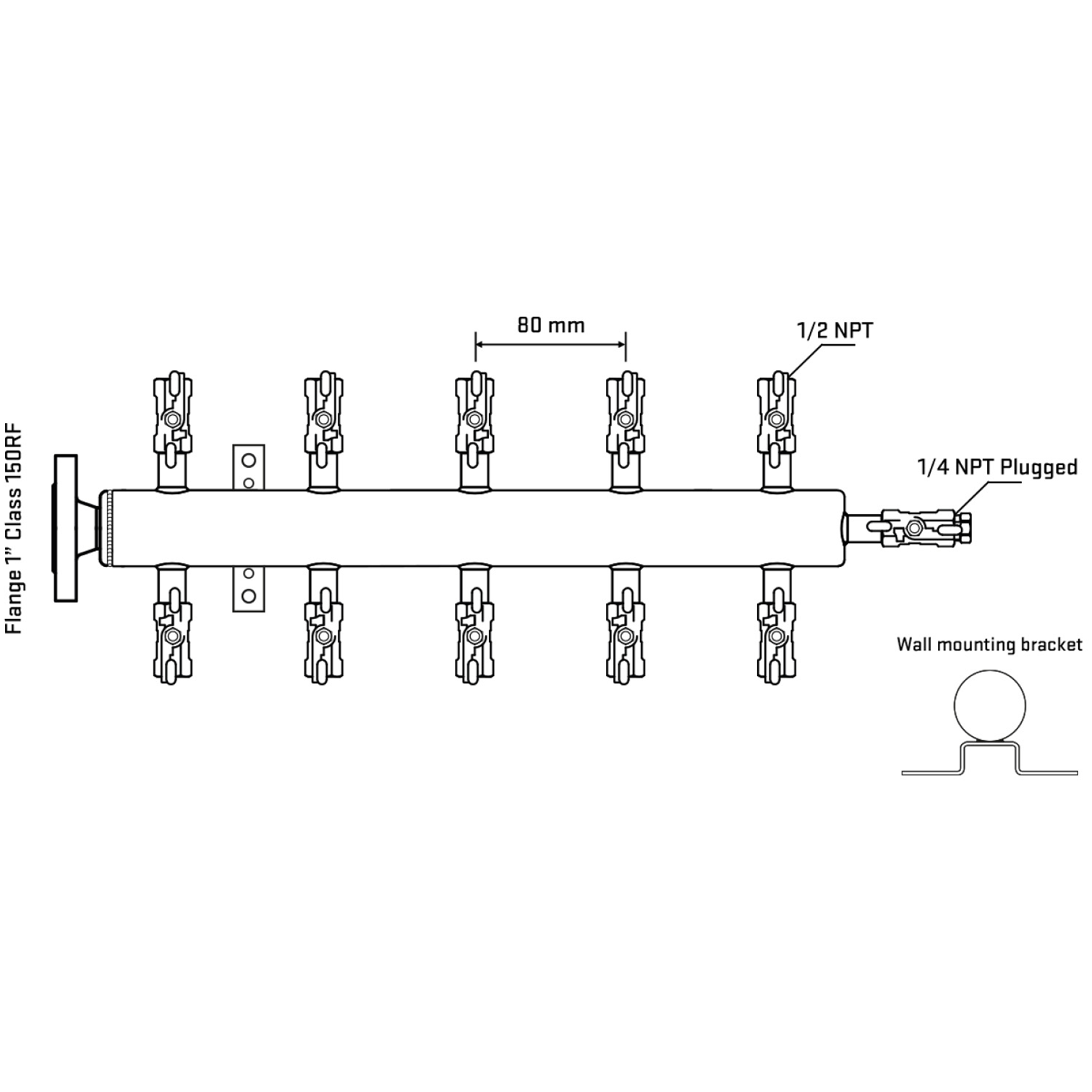 M510A010122 Manifolds Stainless Steel Double Sided