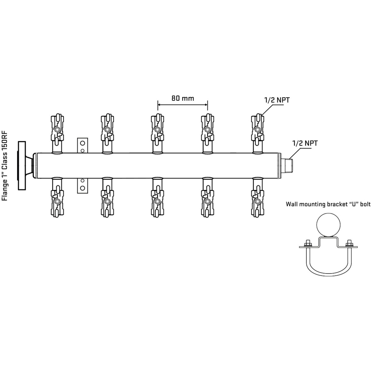 M510A010131 Manifolds Stainless Steel Double Sided