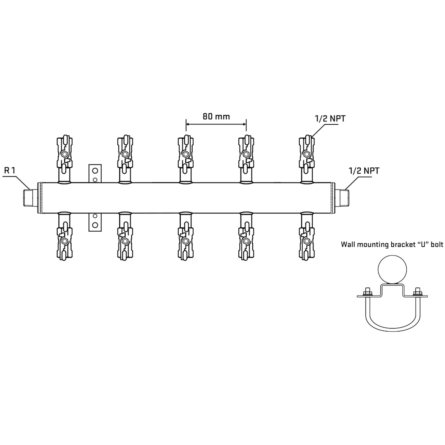 M510A010531 Manifolds Stainless Steel Double Sided