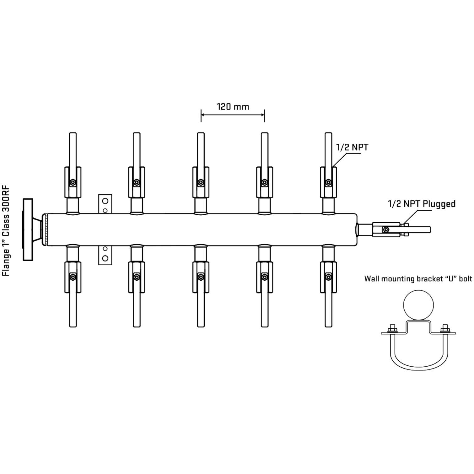 M510B080211 Manifolds Stainless Steel Double Sided