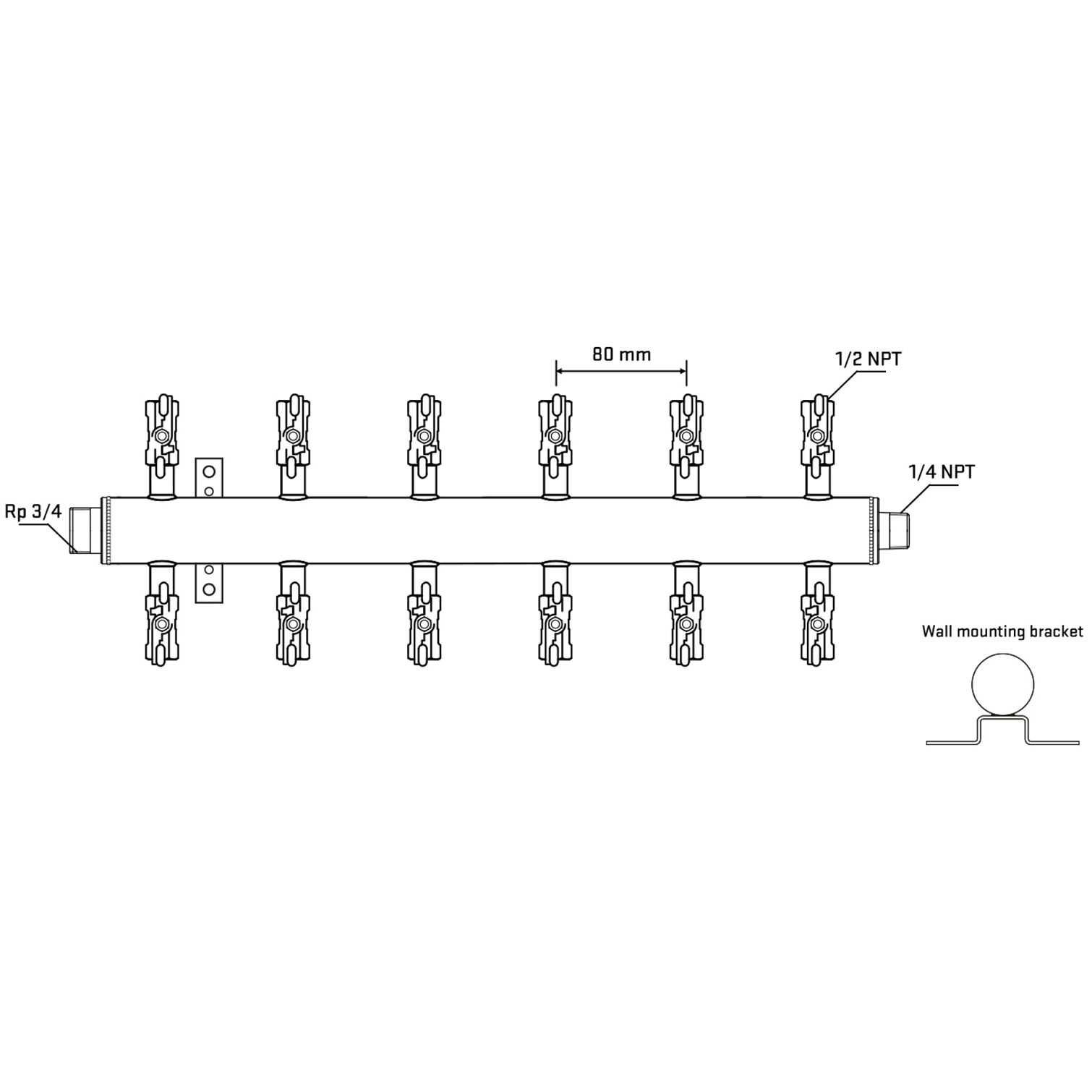 M512A010642 Manifolds Stainless Steel Double Sided