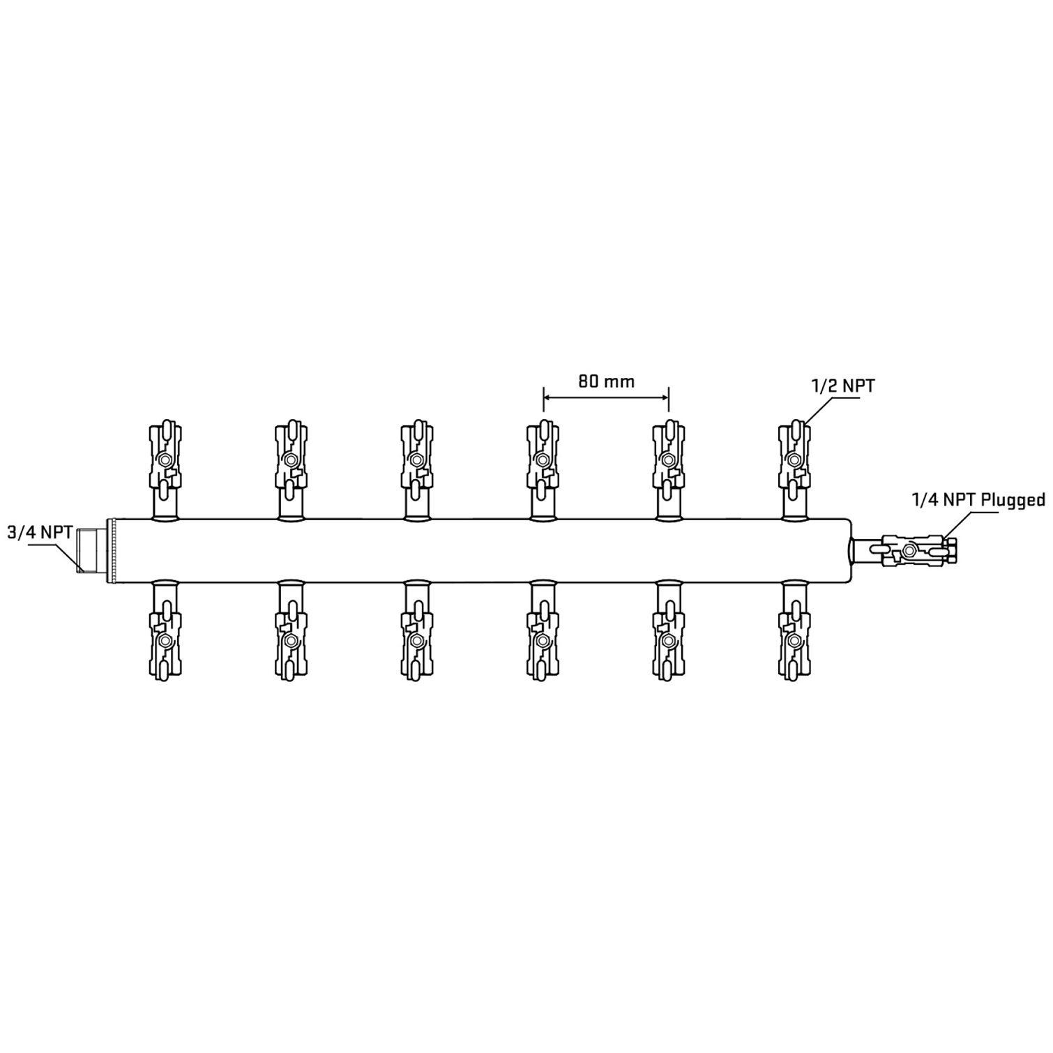 M512A011020 Manifolds Stainless Steel Double Sided