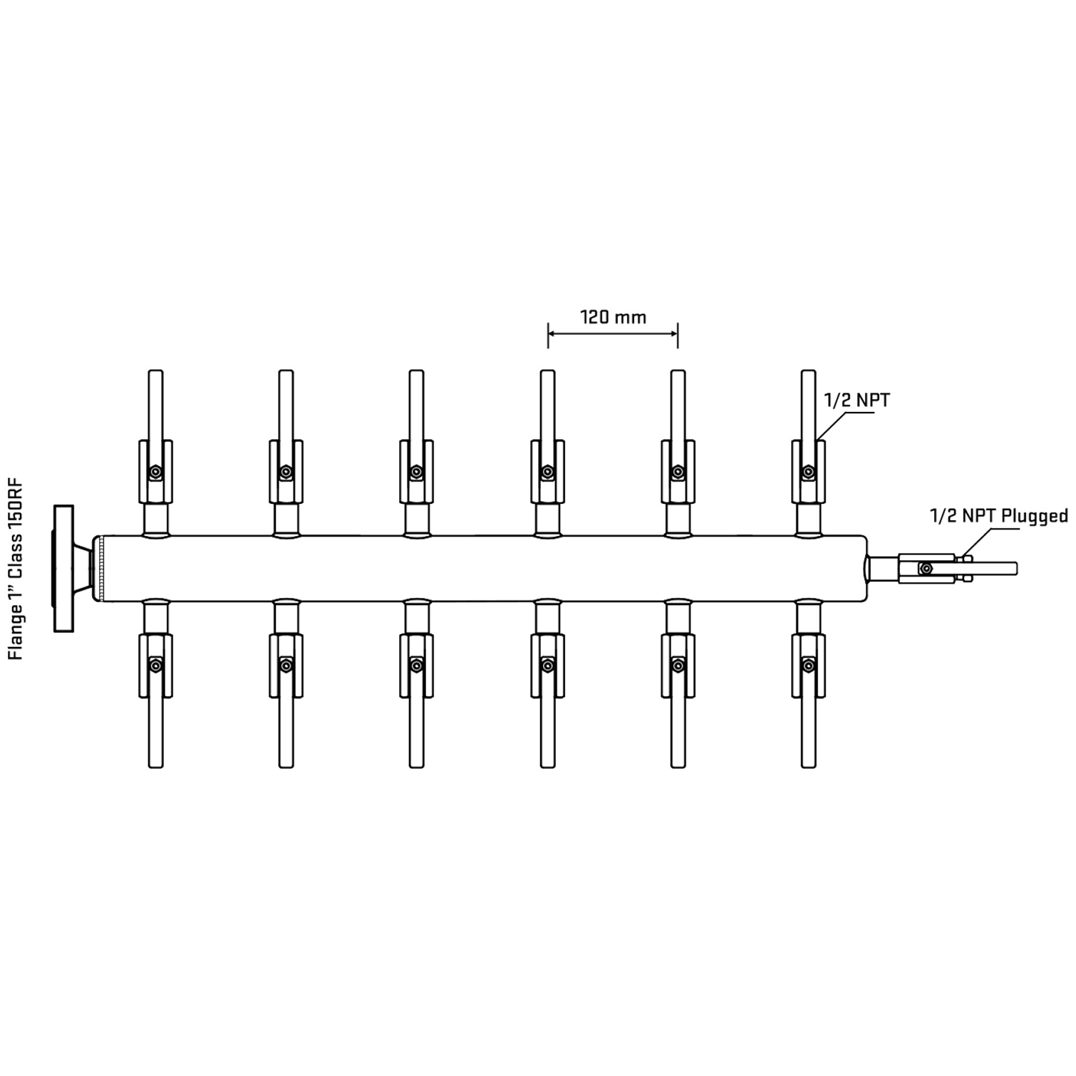 M512B080110 Manifolds Stainless Steel Double Sided