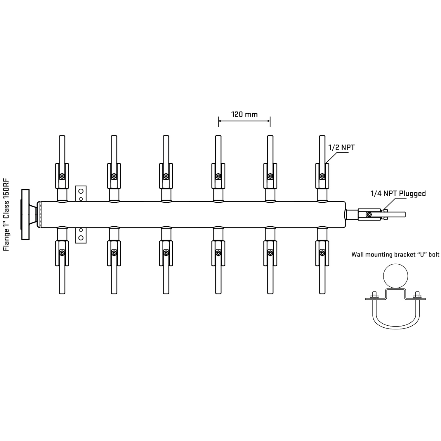 M512B080121 Manifolds Stainless Steel Double Sided