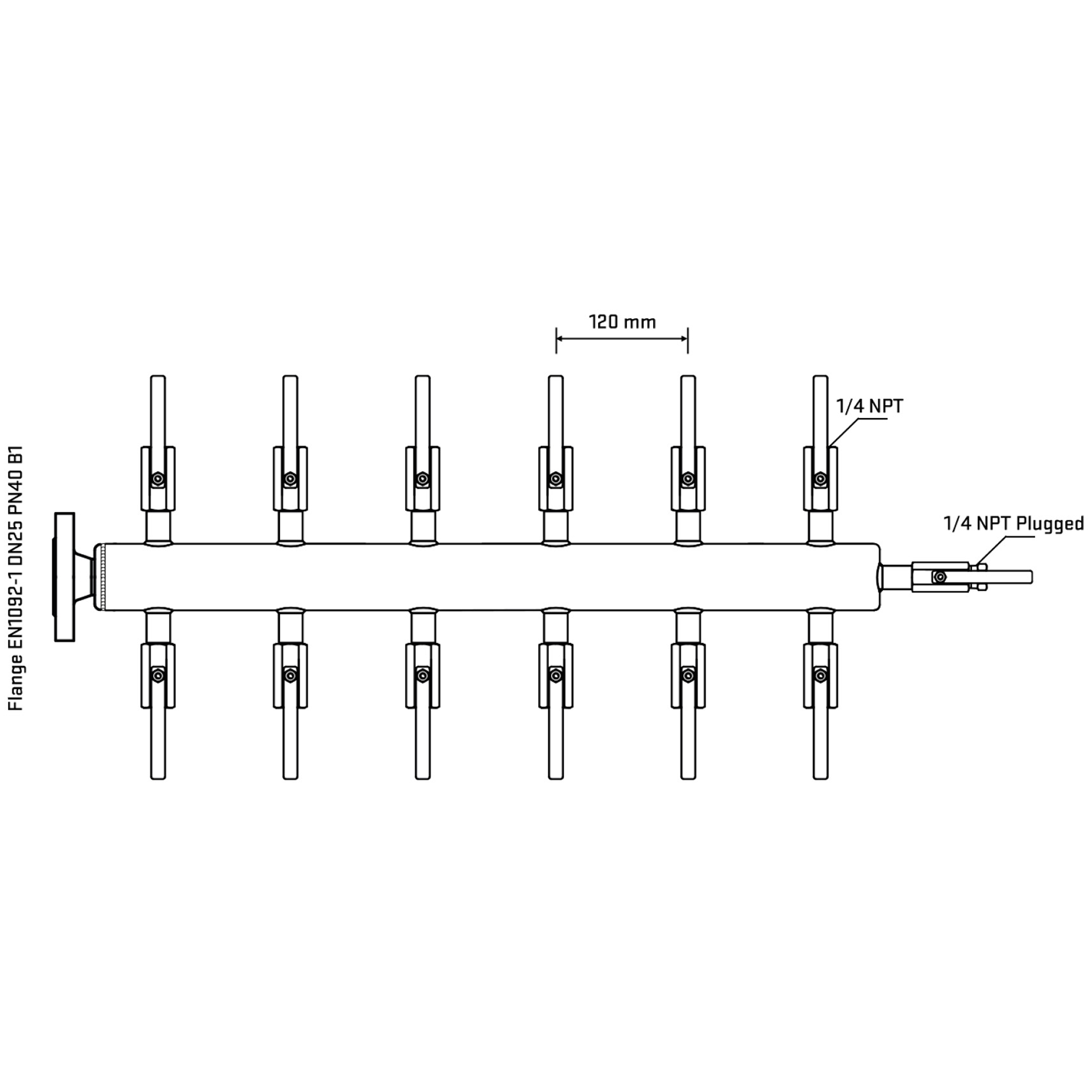 M512B090320 Manifolds Stainless Steel Double Sided